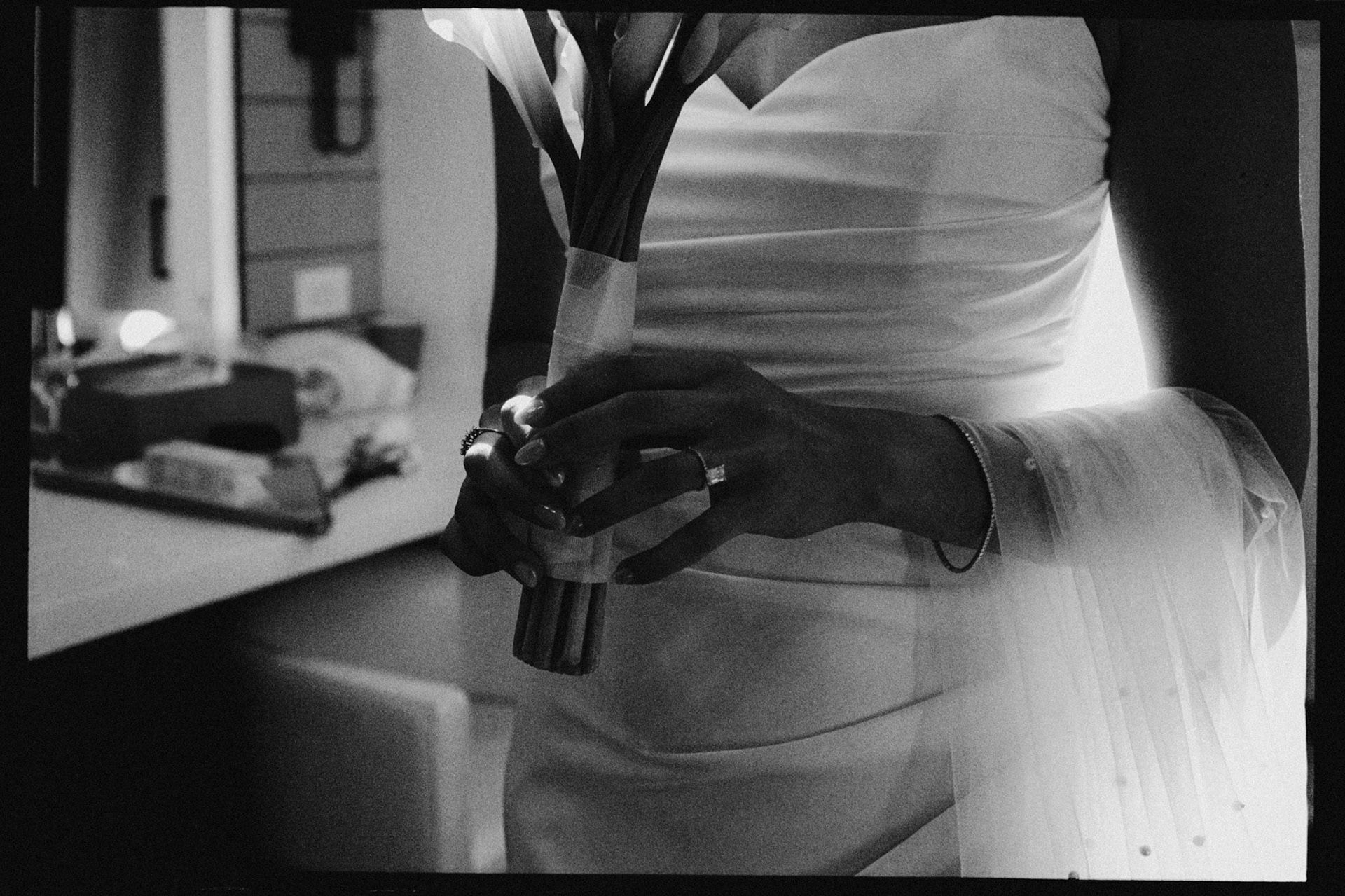 A Julie Vino wedding gown and morning preparations photographed on film in Truckee.