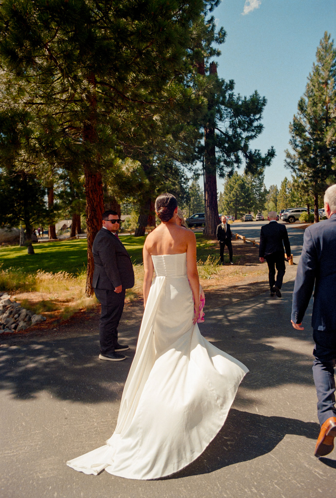 A Julie Vino wedding gown and morning preparations photographed on film in Truckee.