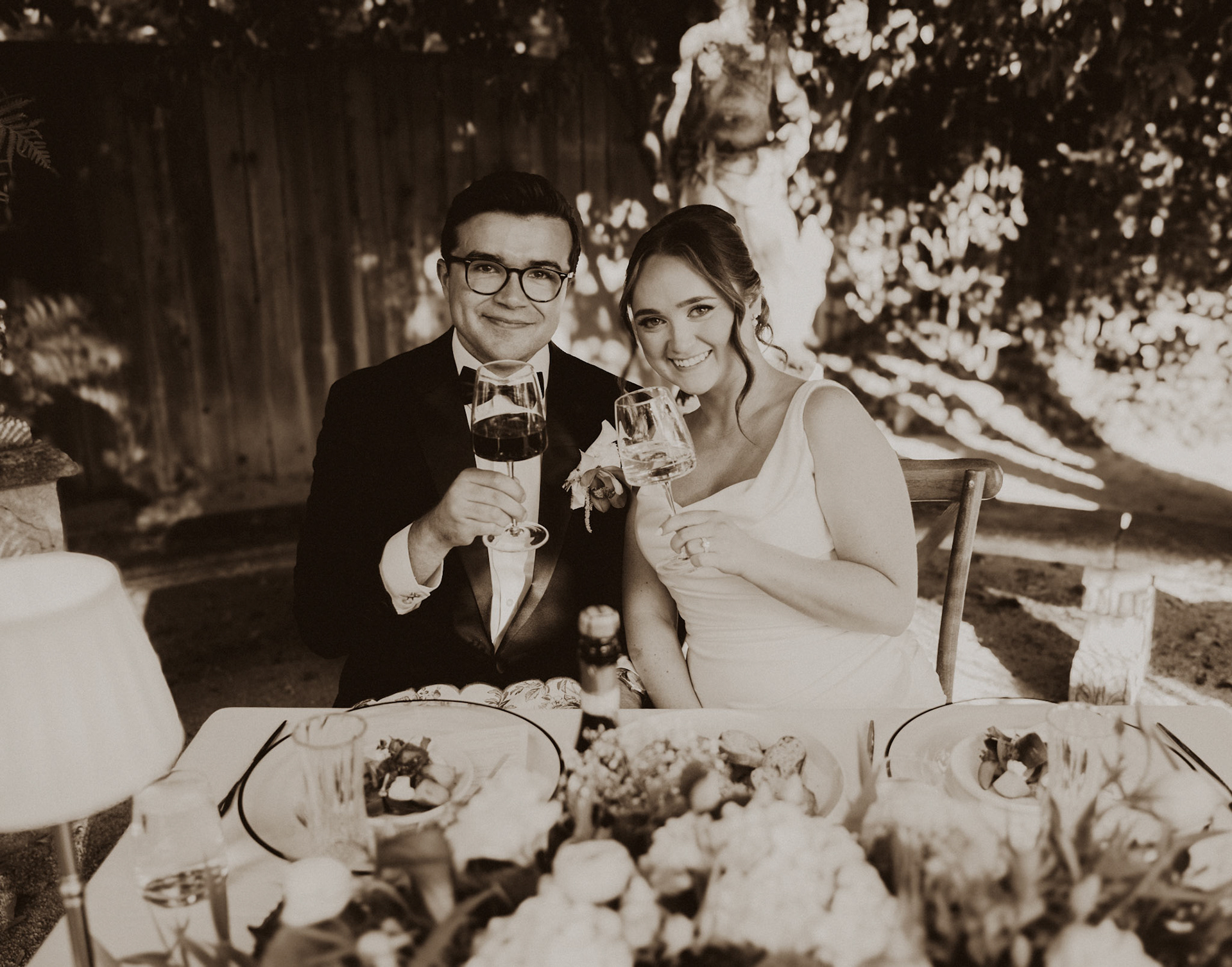 Sophia and Miles celebrated their wedding at her family’s private estate in Northern California. Photographed by Kelly Sharp on film and digital.