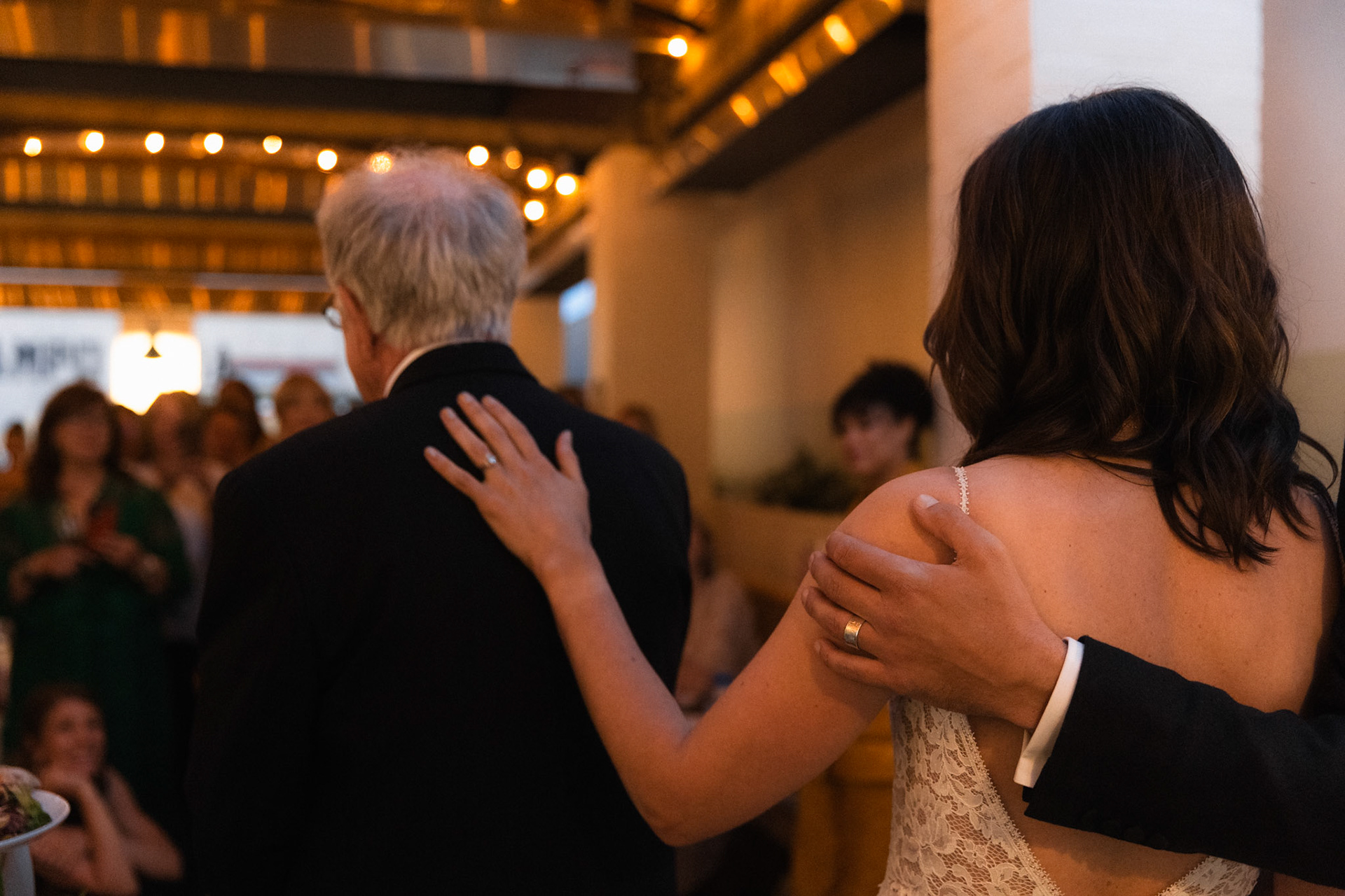Bride and groom celebrate their marriage with an elegant reception in wine country