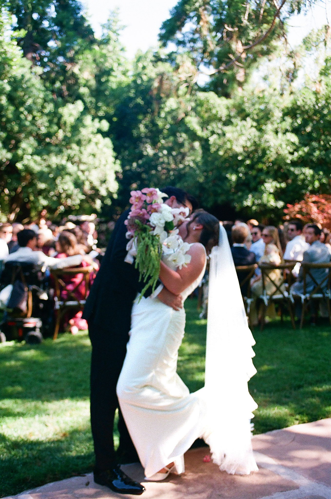 Sophia and Miles celebrated their wedding at her family’s private estate in Northern California. Photographed by Kelly Sharp on film and digital.