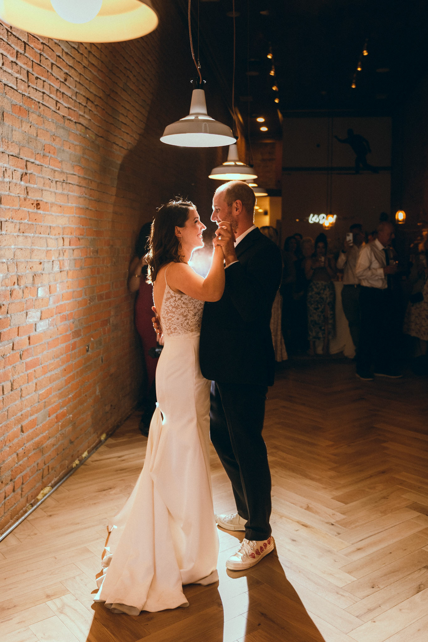 Bride and groom celebrate their marriage with an elegant reception in wine country