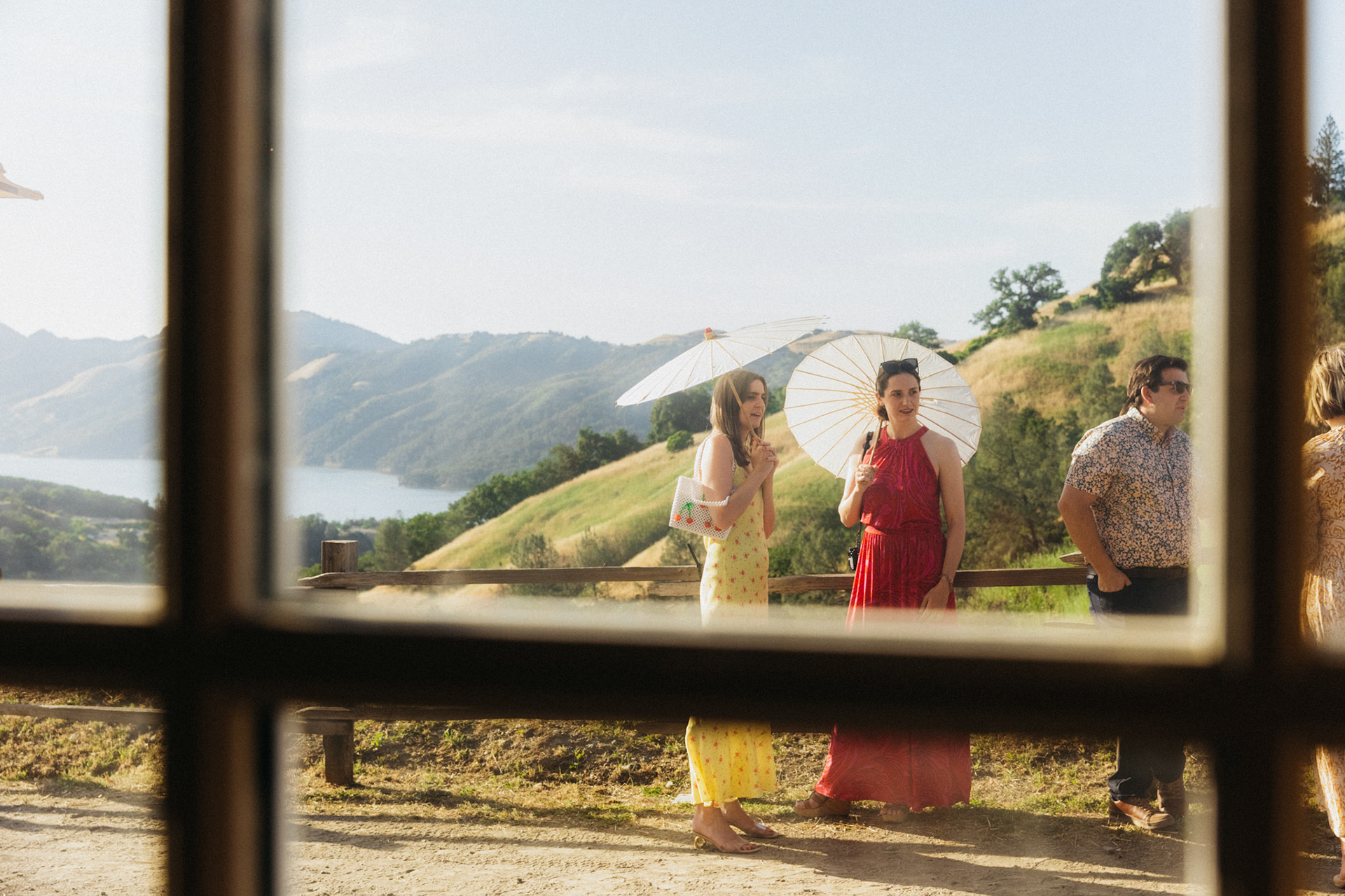 Bride and Groom get married overlooking Lake Sonoma in wine country