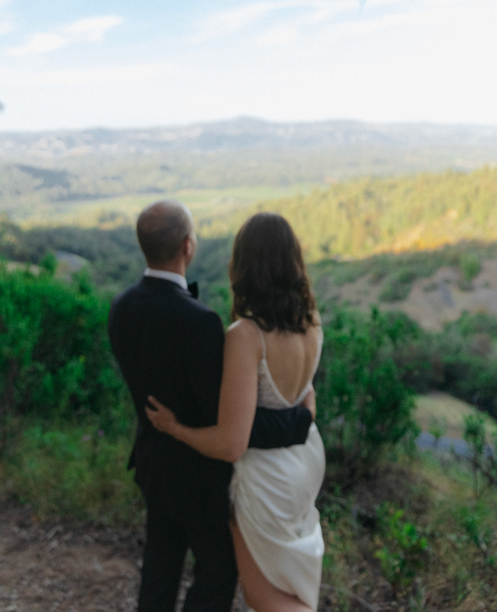 Bride and Groom get married overlooking Lake Sonoma in wine country