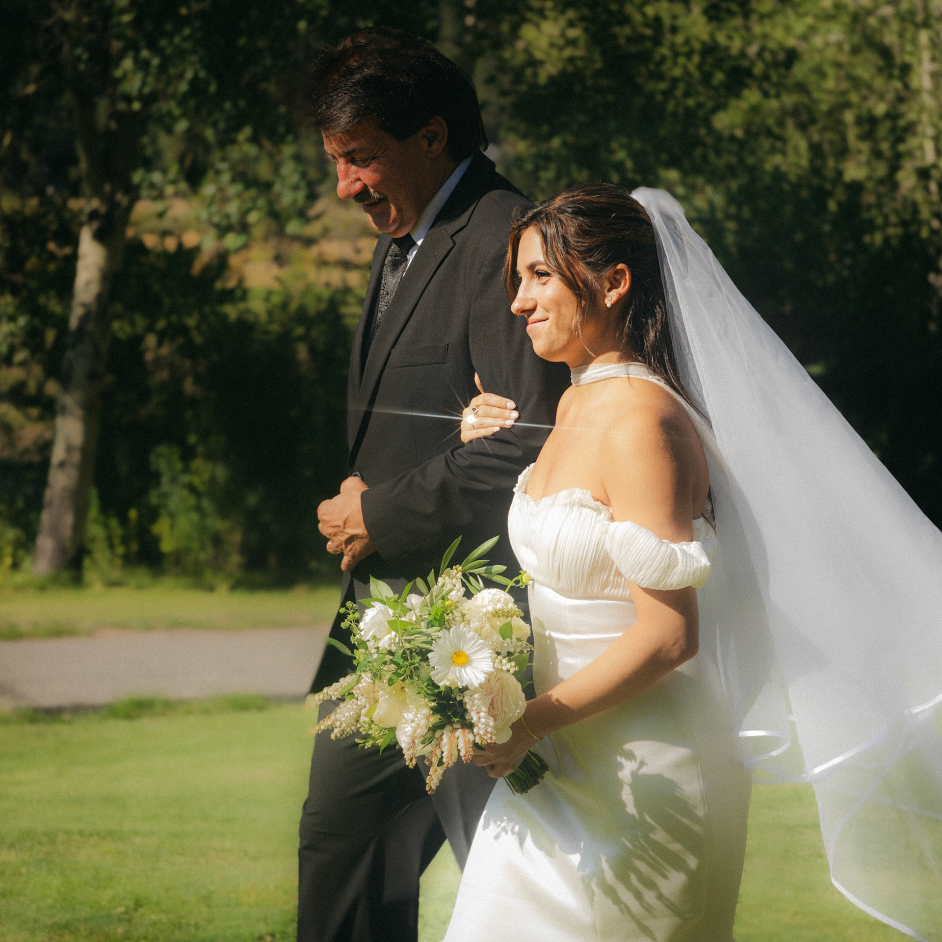 An outdoor mountain wedding ceremony at Everline Resort in Olympic Valley.