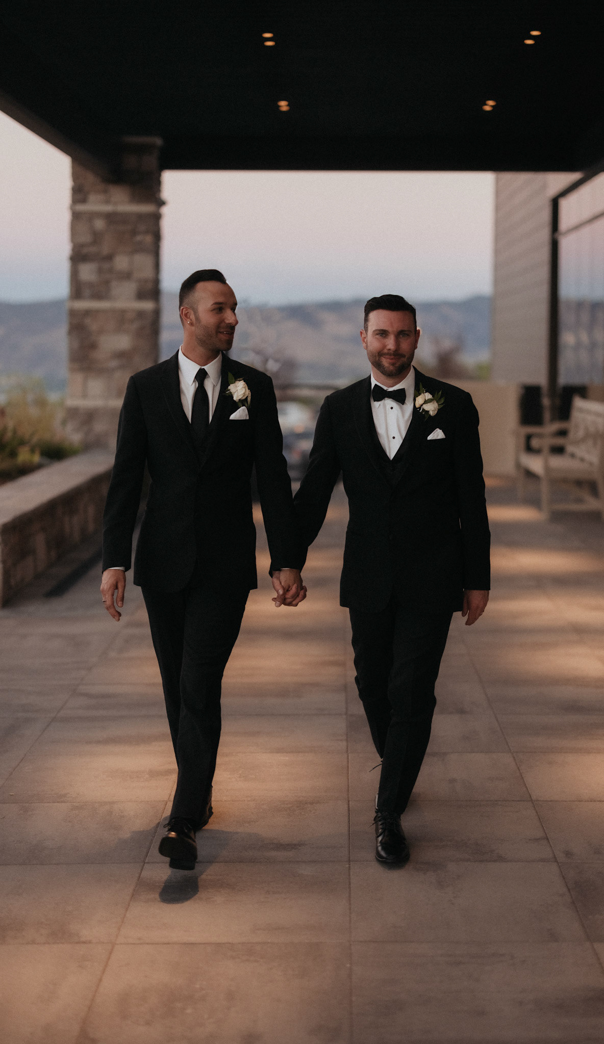 Bret and Derek photographed around The Club at ArrowCreek with the Sierra Nevada in the distance.