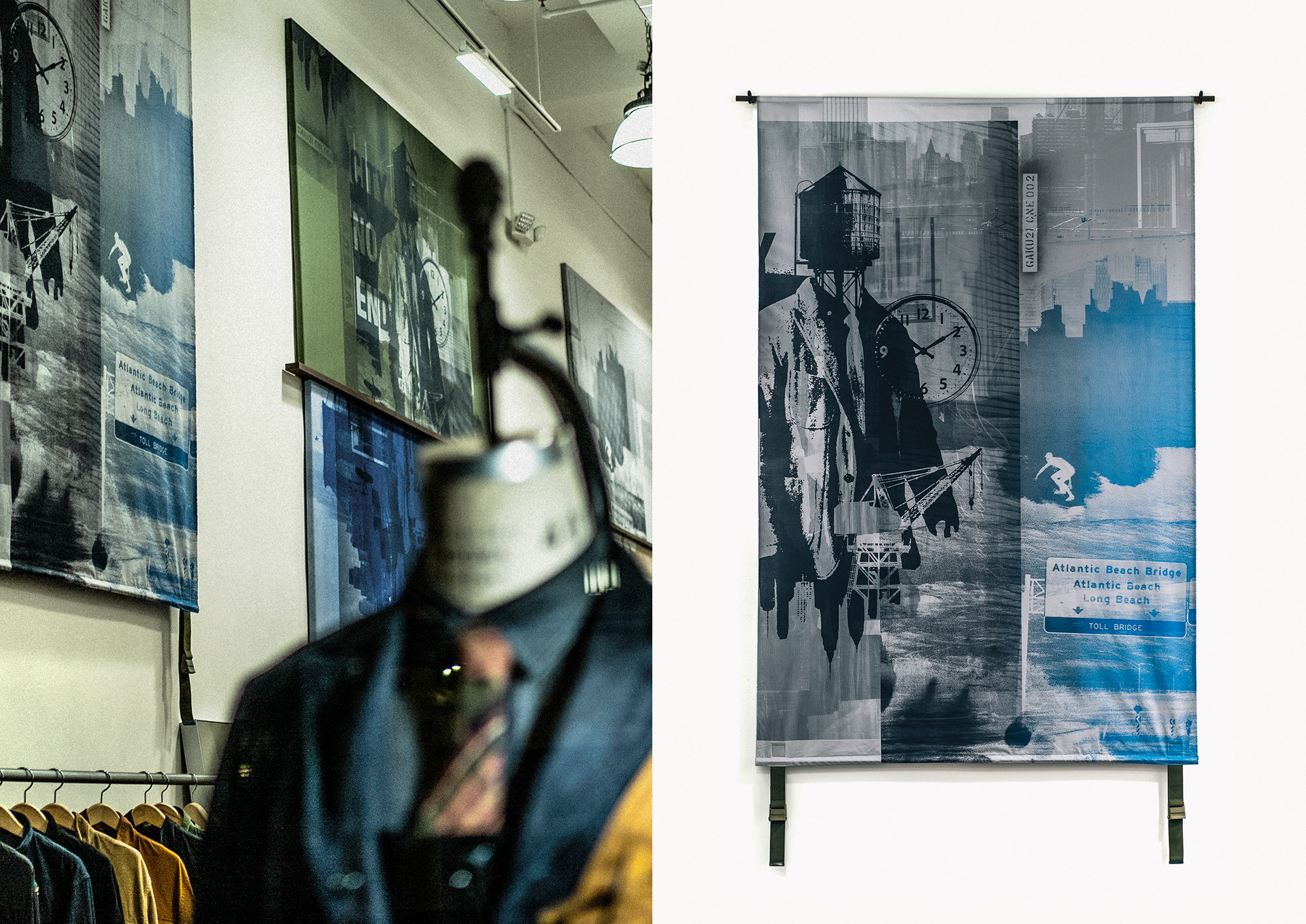 City No End is an ongoing series created by Brooklyn-based artist Gaku. Gaku’s works are imbued with a subtle sense of the imaginary as he seamlessly integrates surreal aspects into depictions of our reality, creating a juxtaposition that has, over time, become his characteristic style. This exhibition showcases the artist’s first large-scale assemblage and collage works from this series.