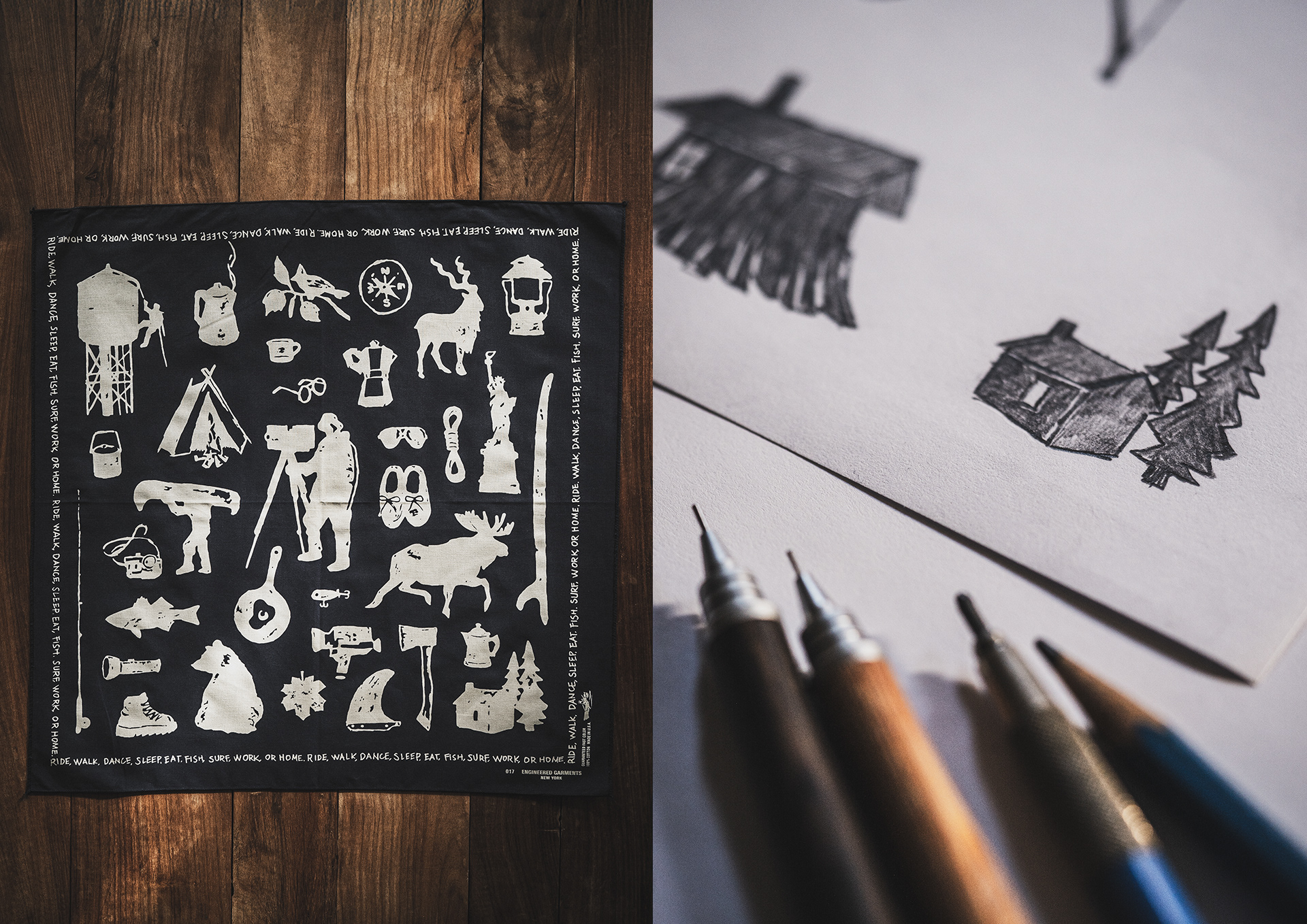 Manabu Gaku Inada. GAKU x ENGINEERED GARMENTS FW2023: Bandana Print