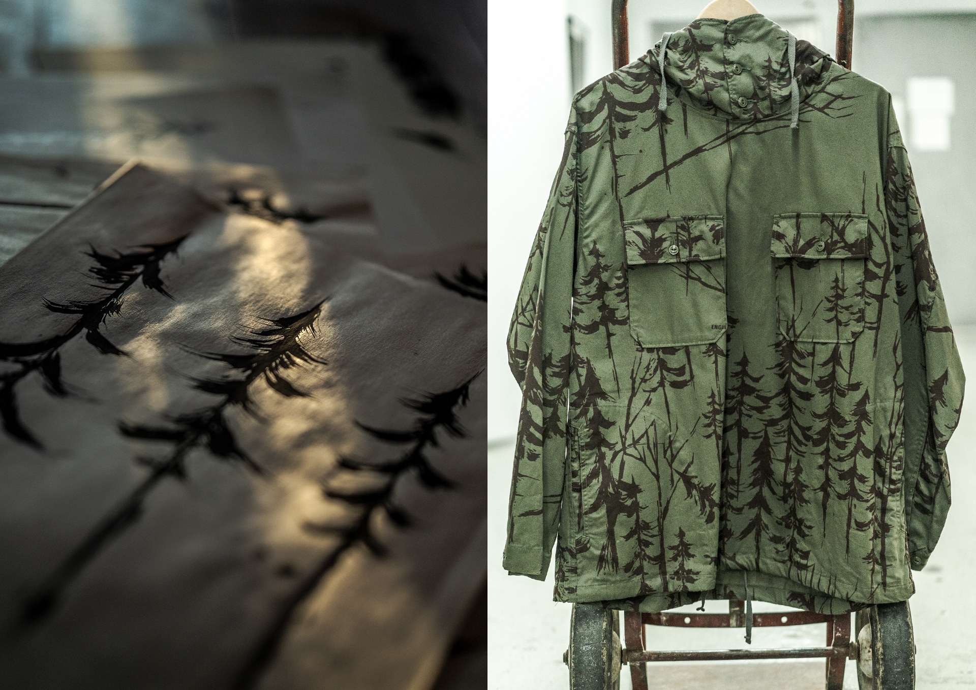 Forest Print Artwork for ENGINEERED GARMENTS F/W 23 by Manabu Gaku Inada