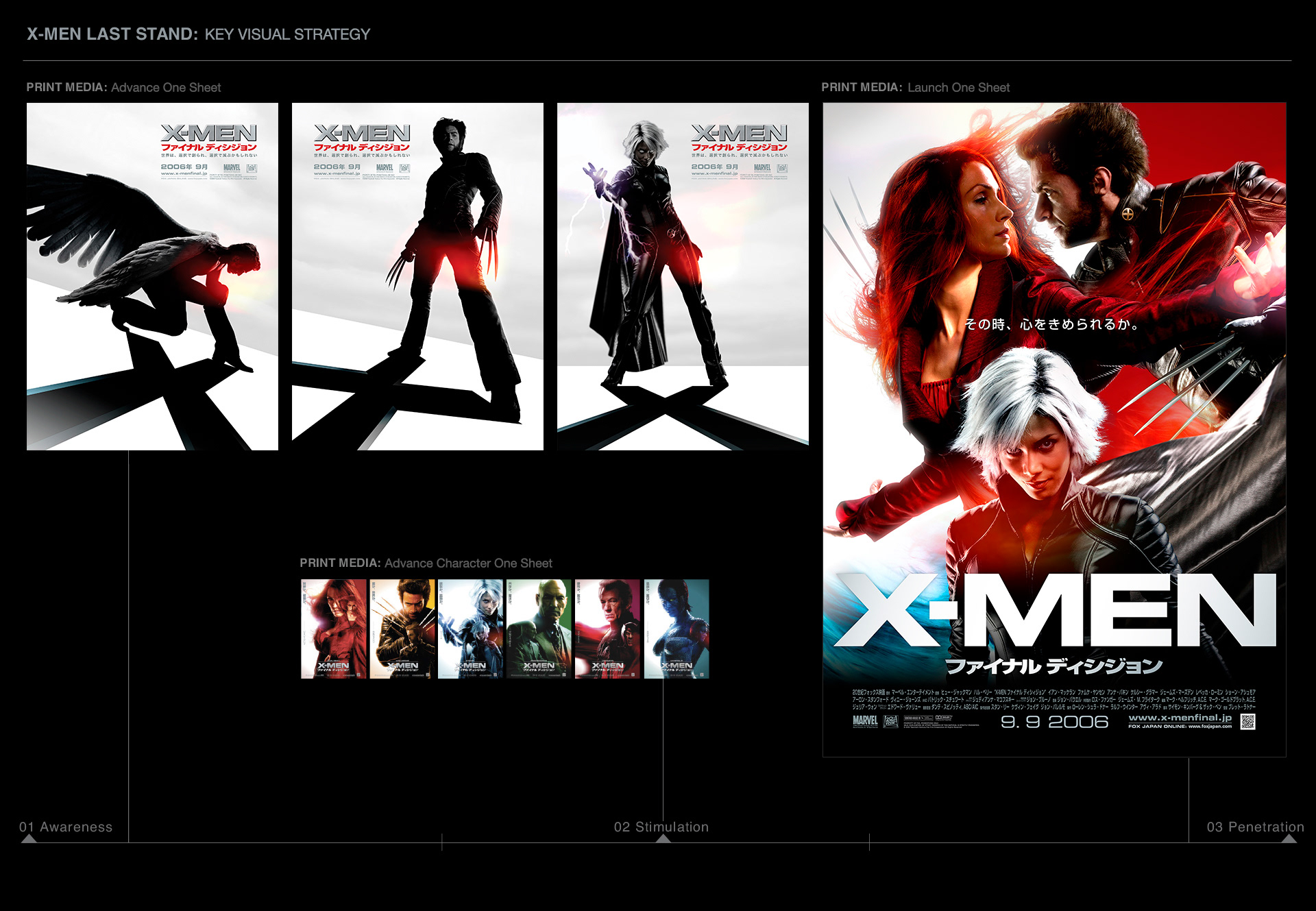 X-MEN: LAST STAND Launch / Character Key Visuals by Manabu Gaku Inada. Launch poster key visual development for feature film.