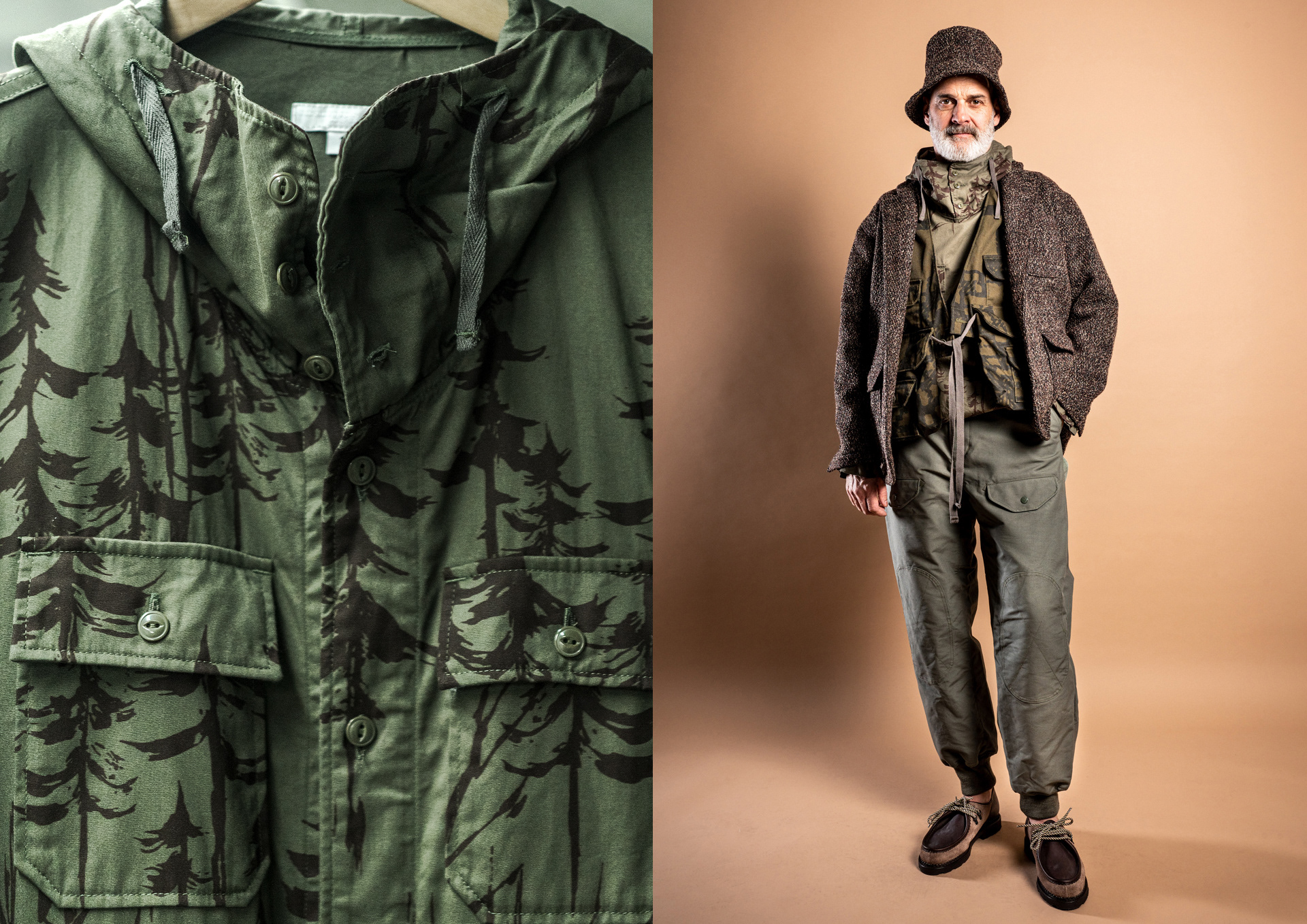 Forest Print Artwork for ENGINEERED GARMENTS F/W 23 by Manabu Gaku Inada