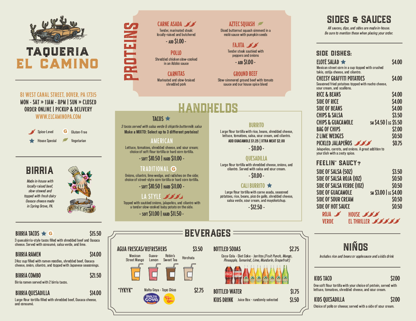 Updated Menu - Fall 2022