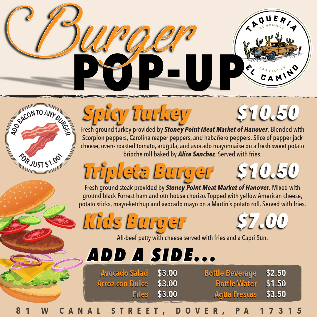 Burger Pop Up Menu/Post