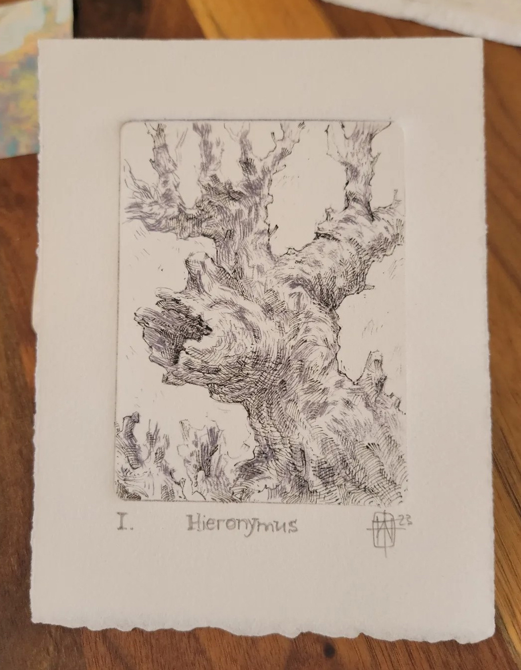 Intaglio sur plexi à la pasta-press