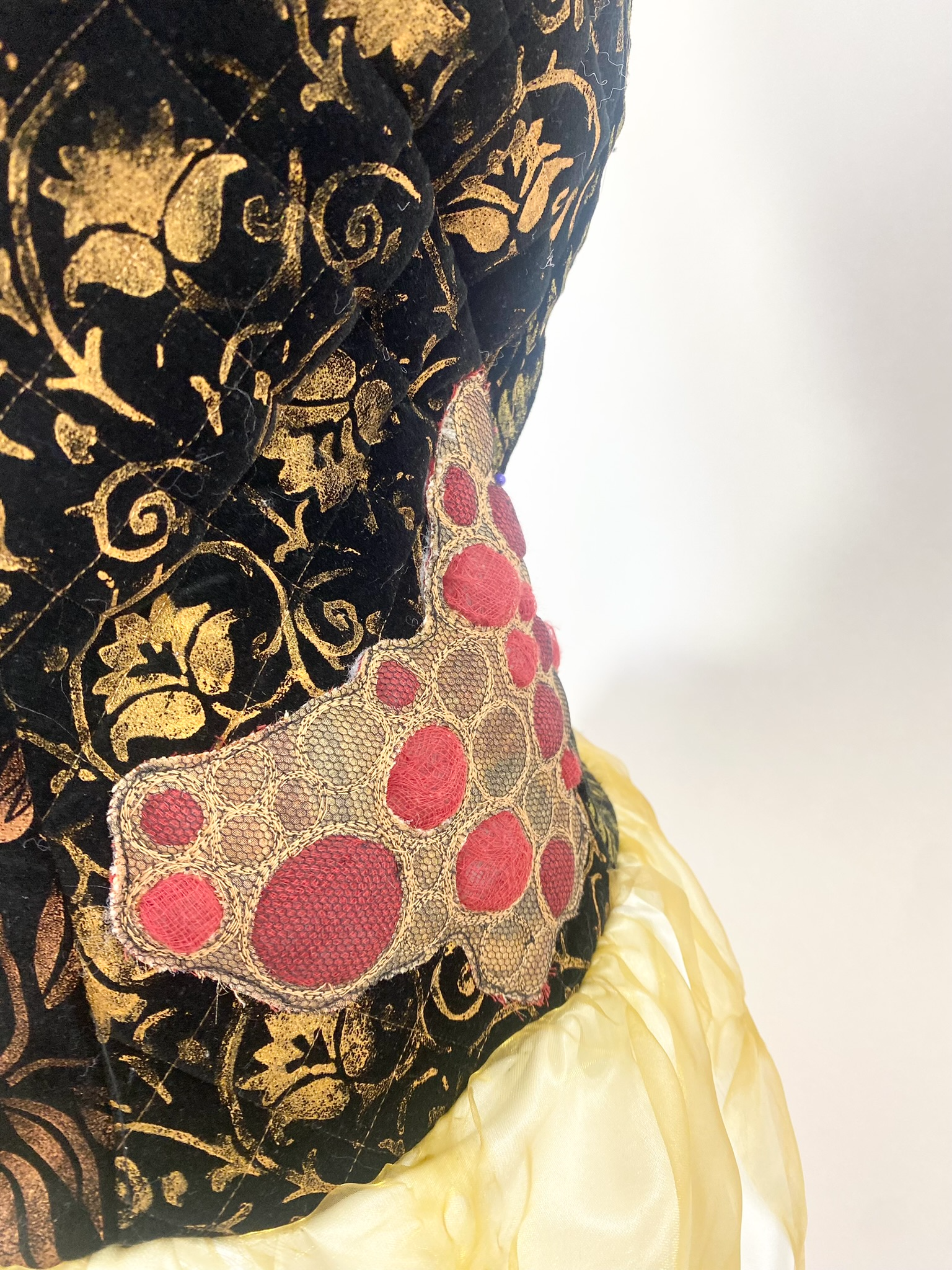 Pattern made using a laser-cut stencil