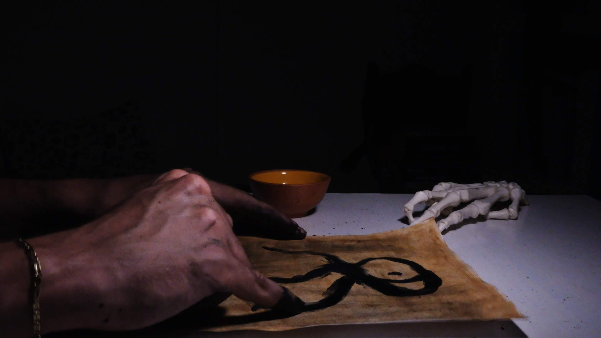 Phase 1: Primal mark-making using bare fingers and raw pigment