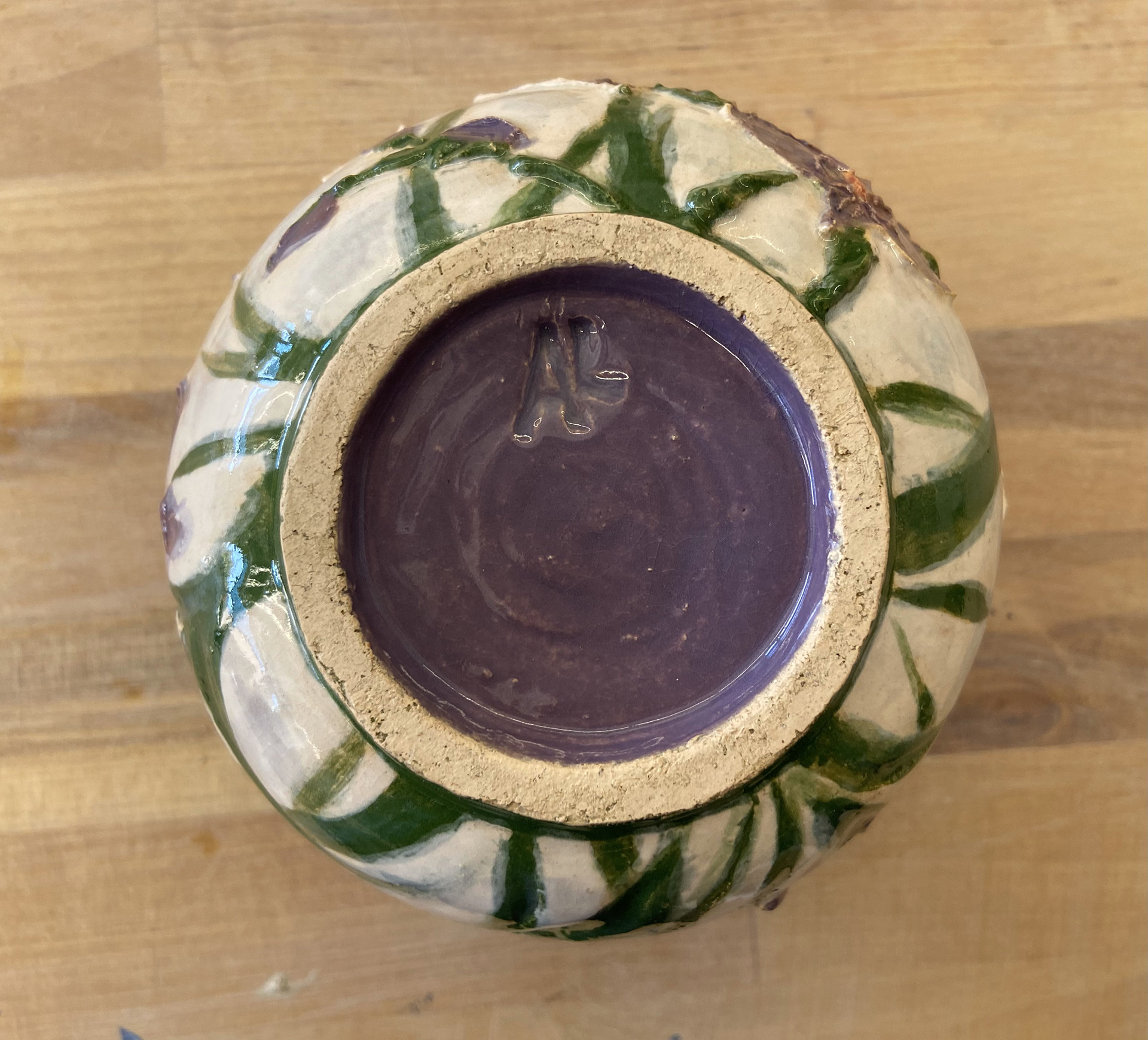 Decorative Low-Fire + Slip Trail Flower Pot