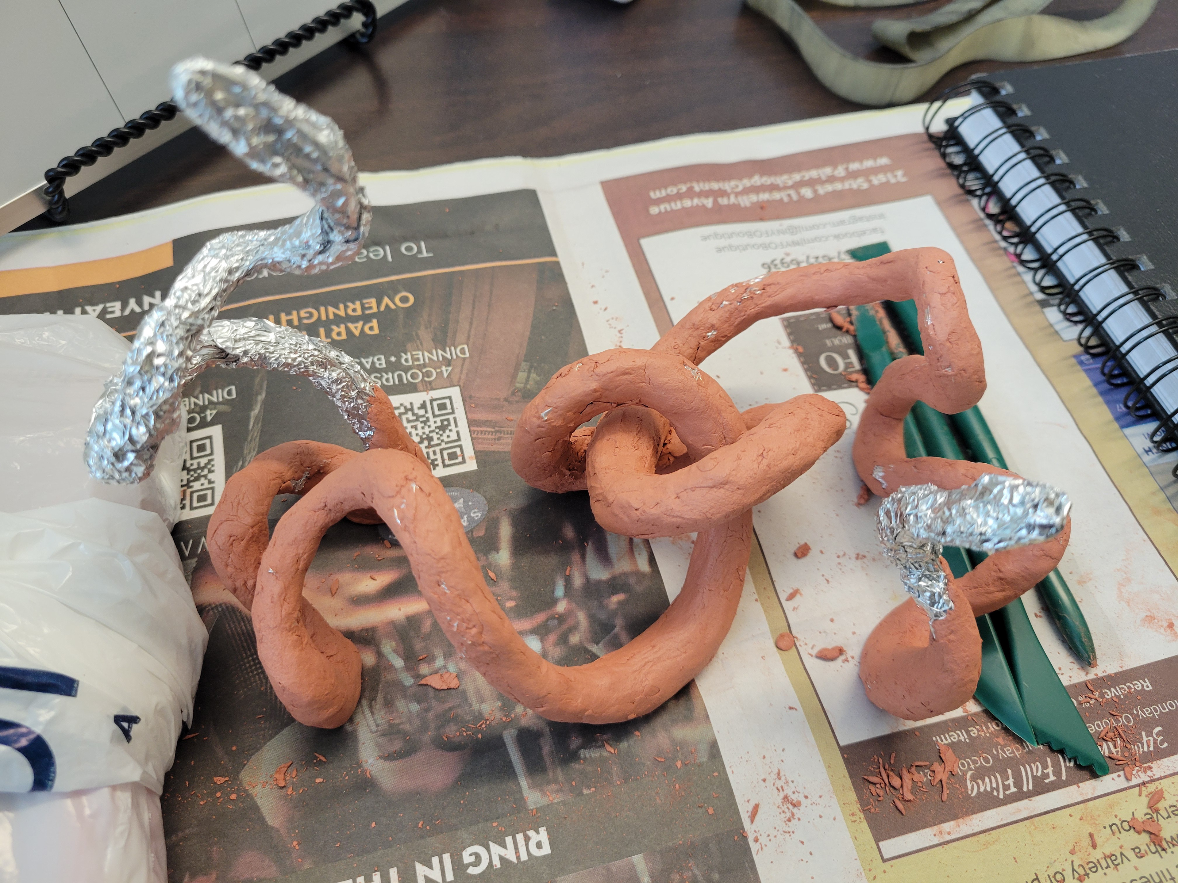Adding Foil and Clay