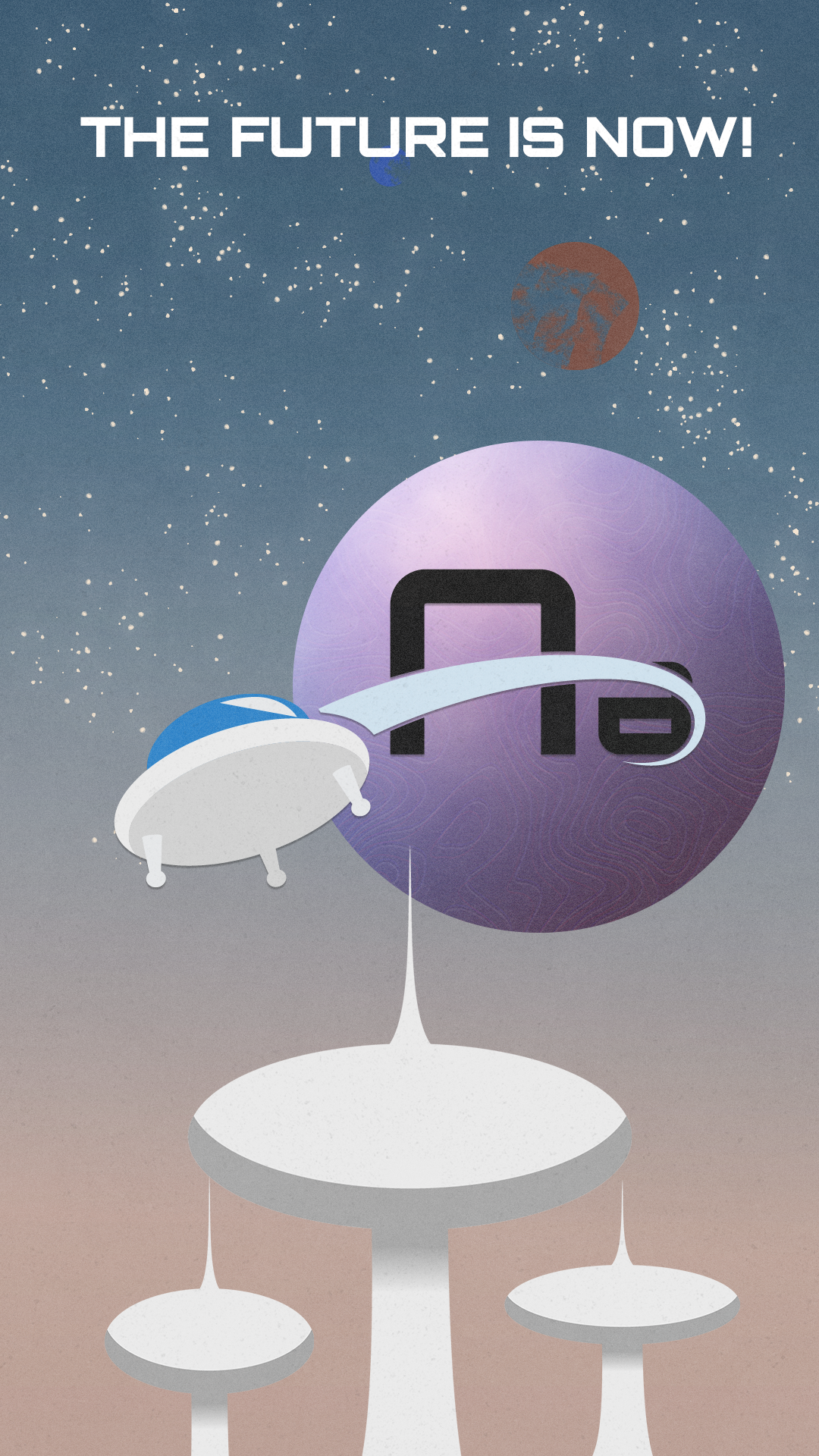 The letter A but make it retro futurist.