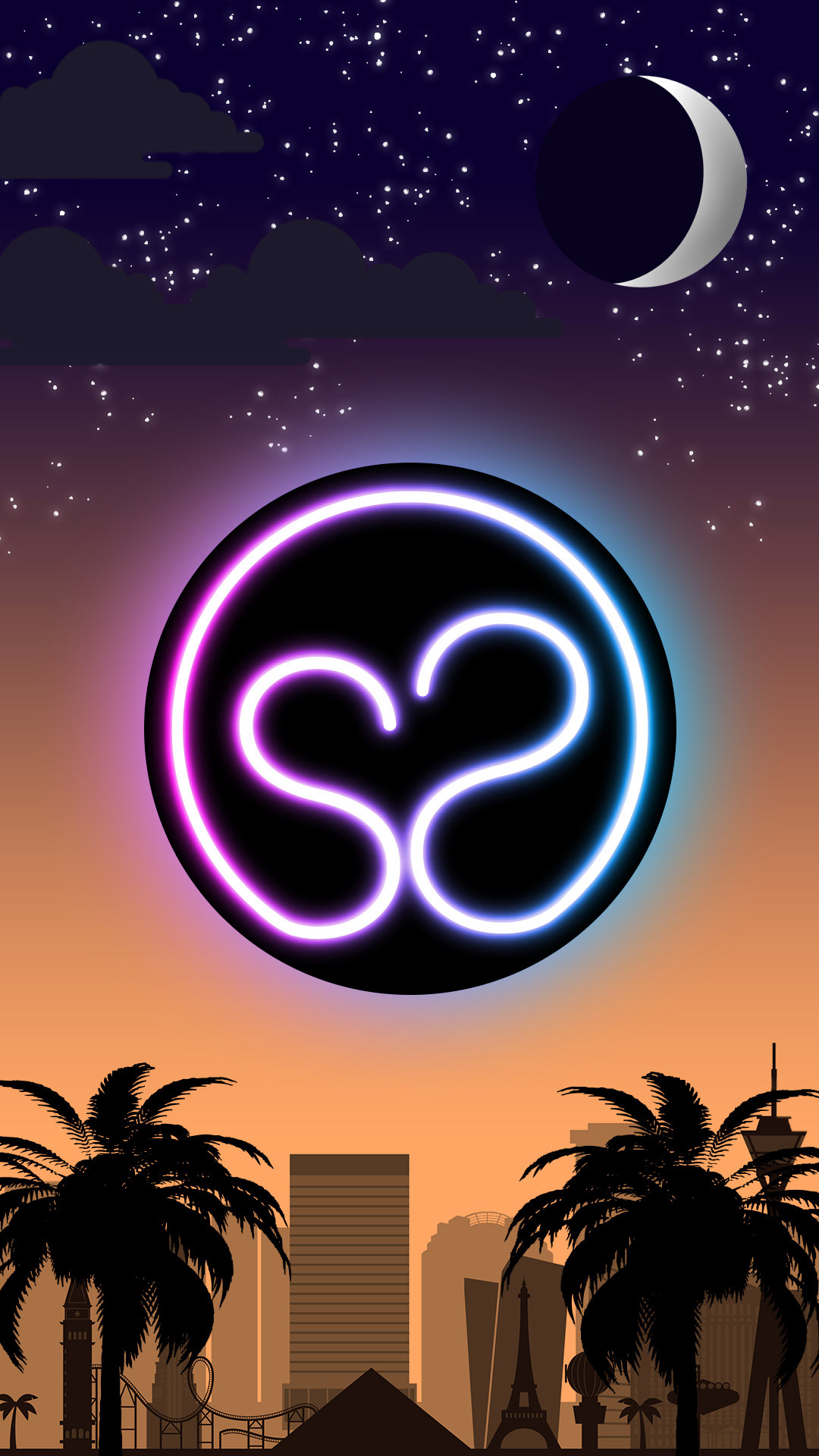 The letter S but make it neon.