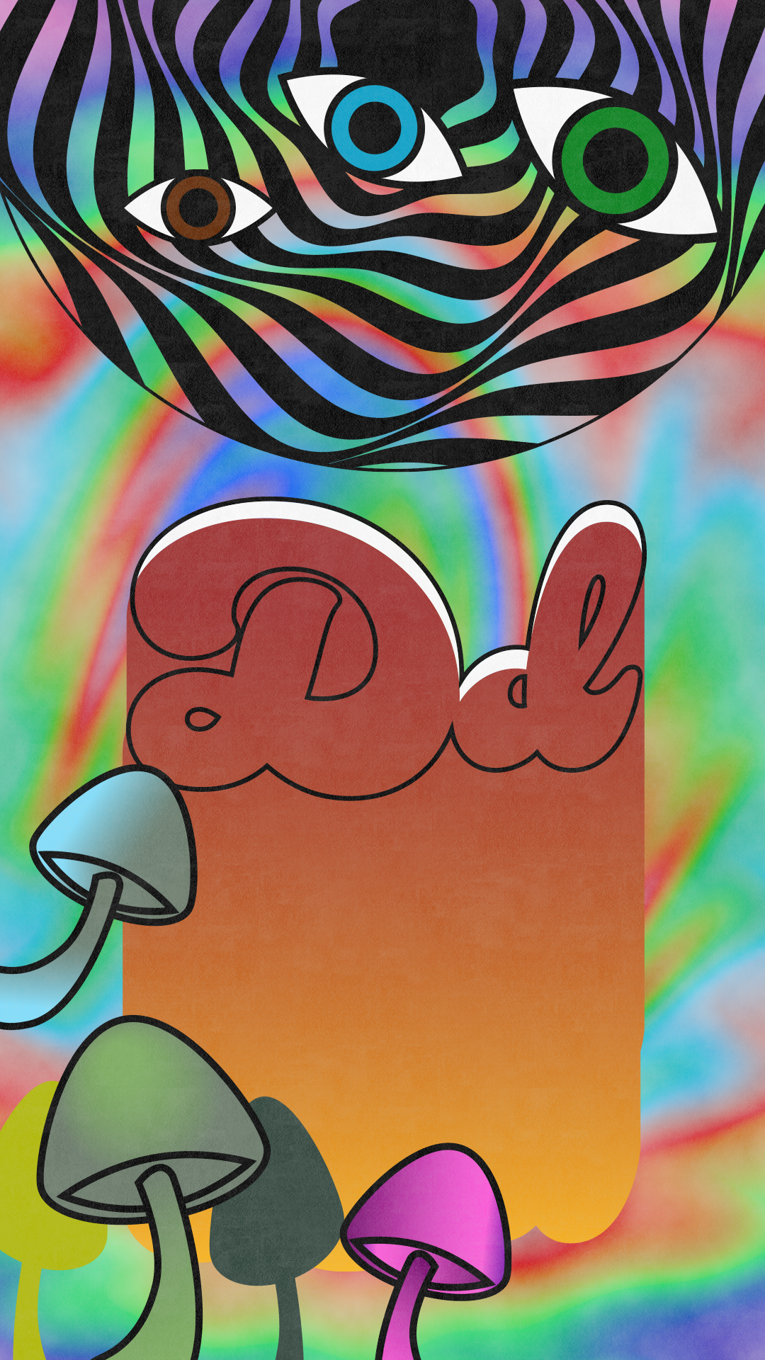The letter D but make it psychedelic