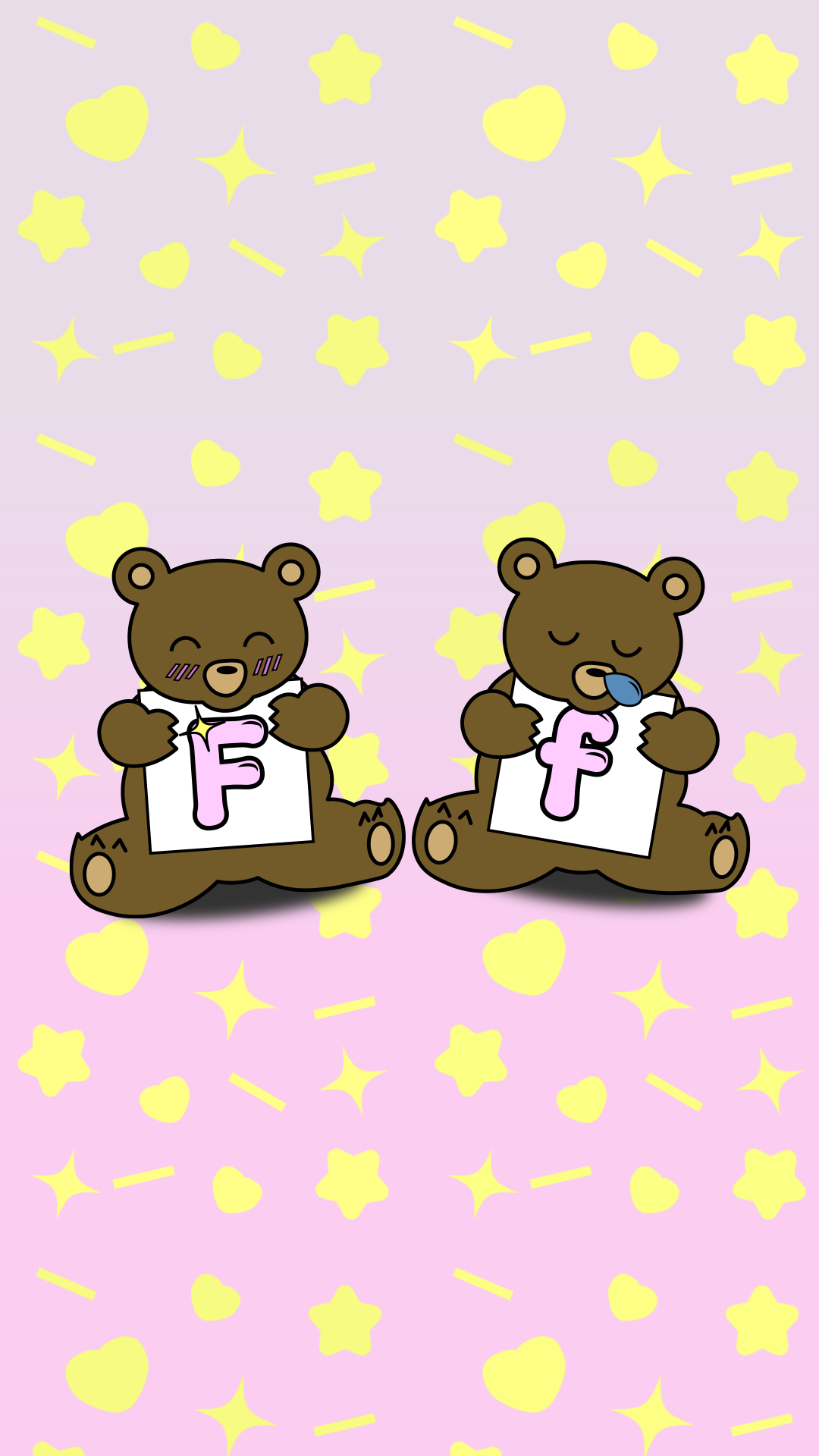 The letter F but make it kawaii.