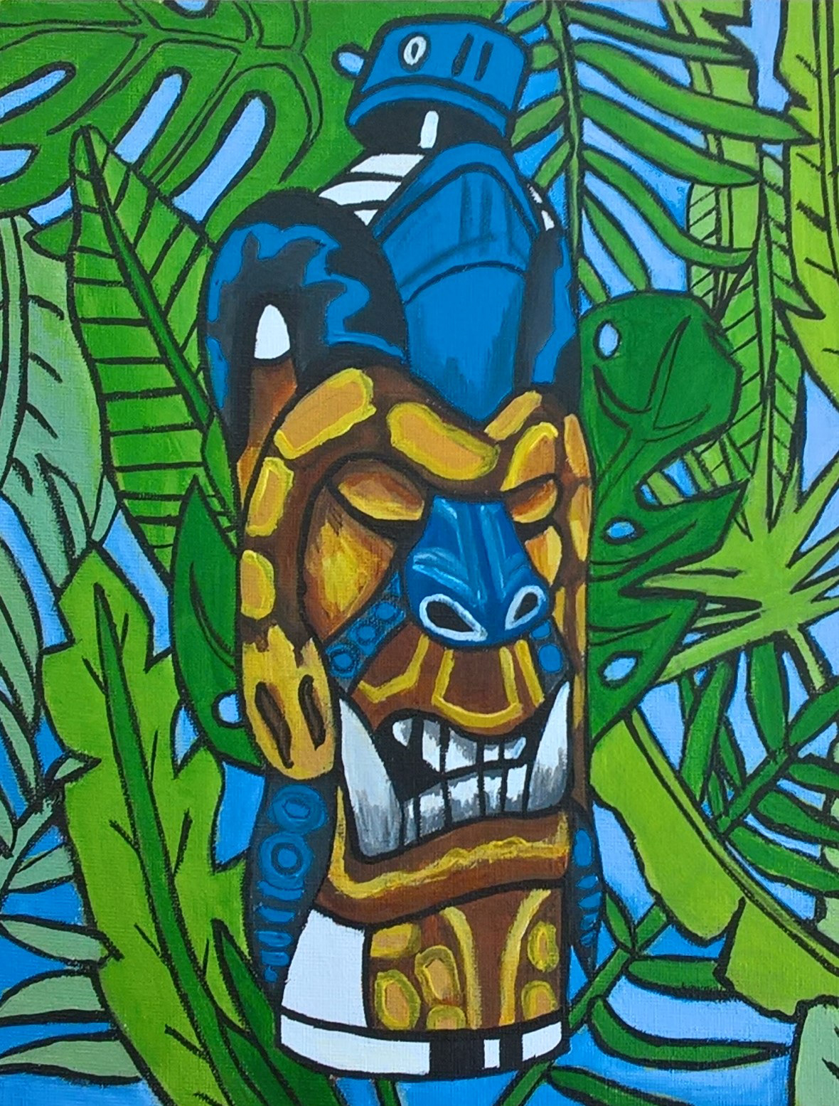 Boruca Snake Mask 240mm x 300mm