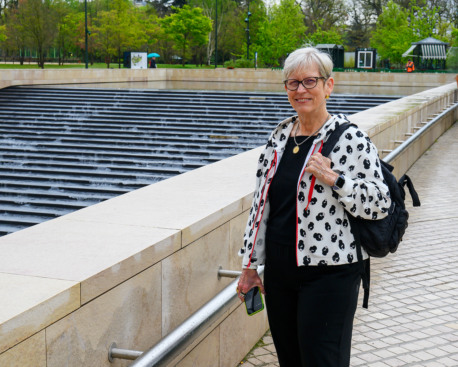 Cheryl at the Foundation Louis Vuitton Fountain