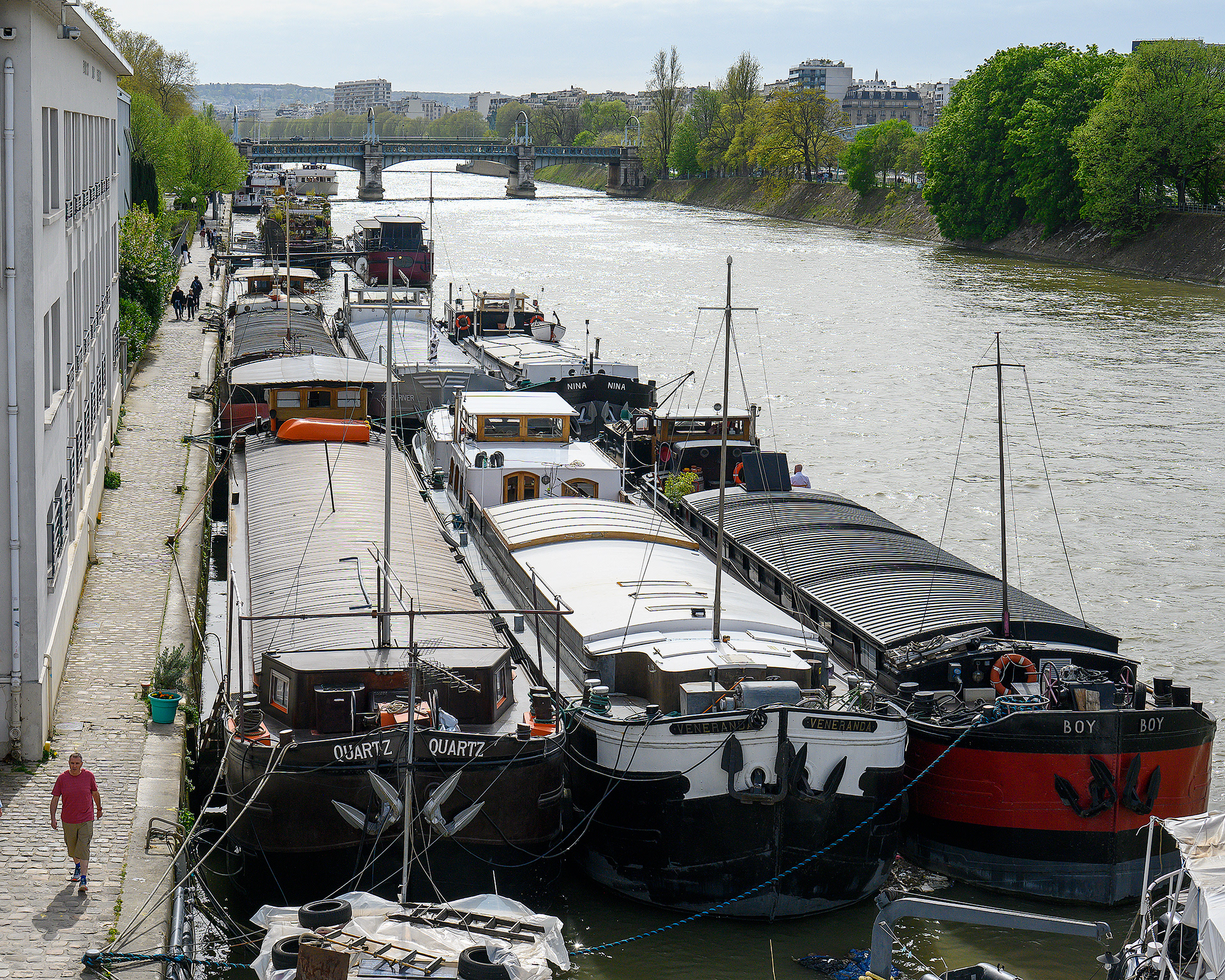 Barge Commerce on the Seine in Paris