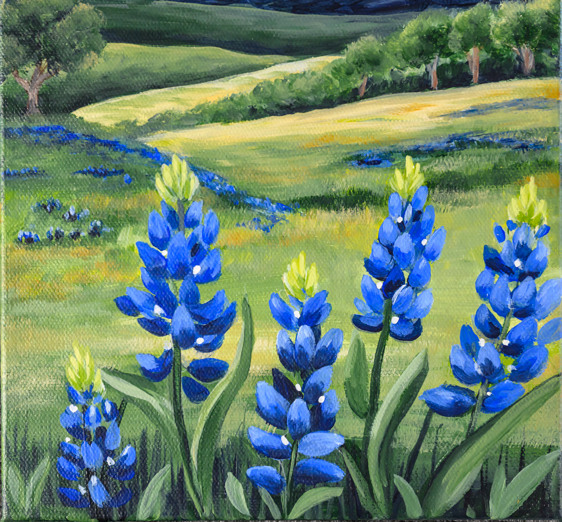 Teresa Shuptrine-Fields of Blue-SOLD