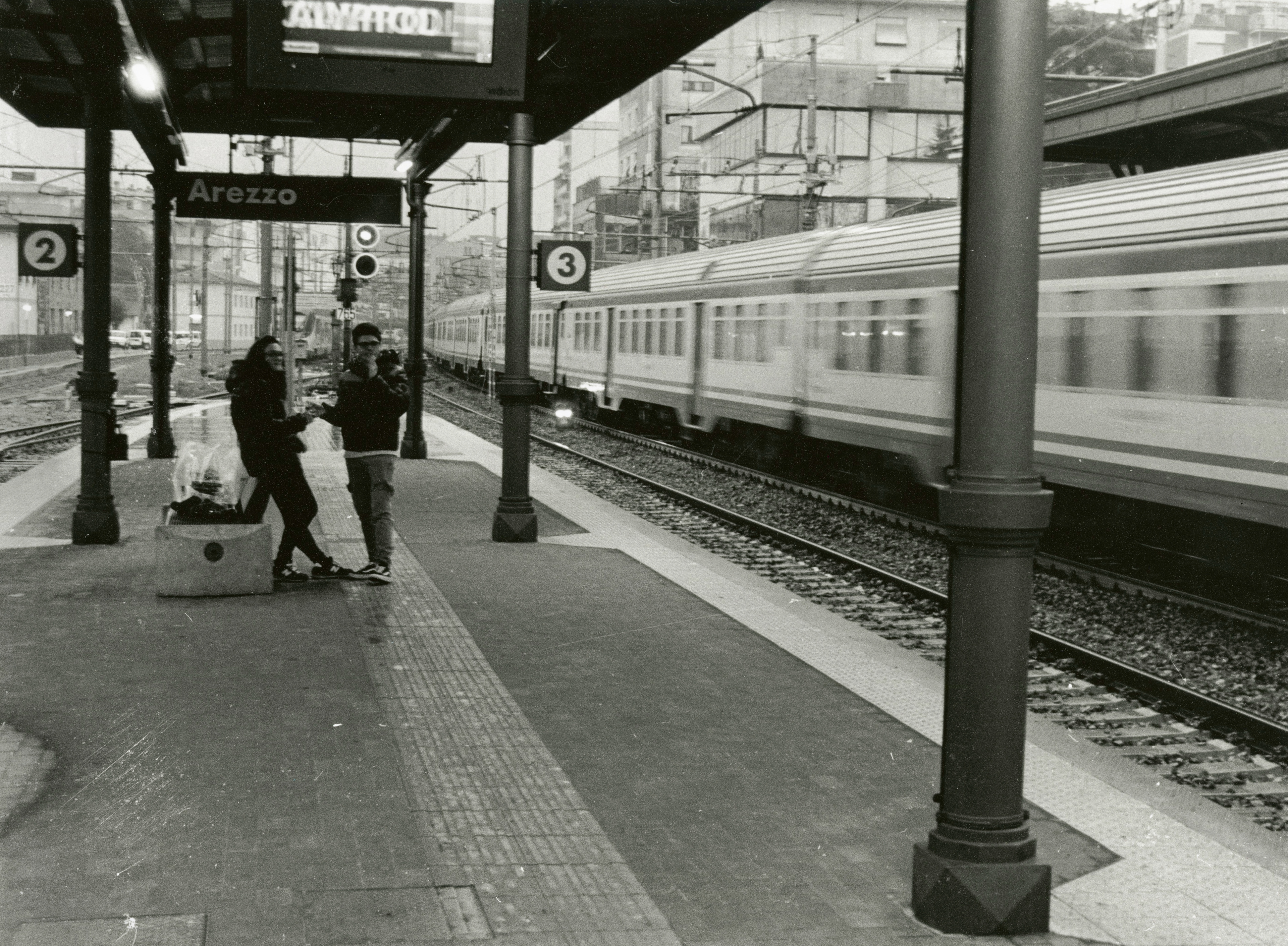 Hopping trains in Arezzo, Italy