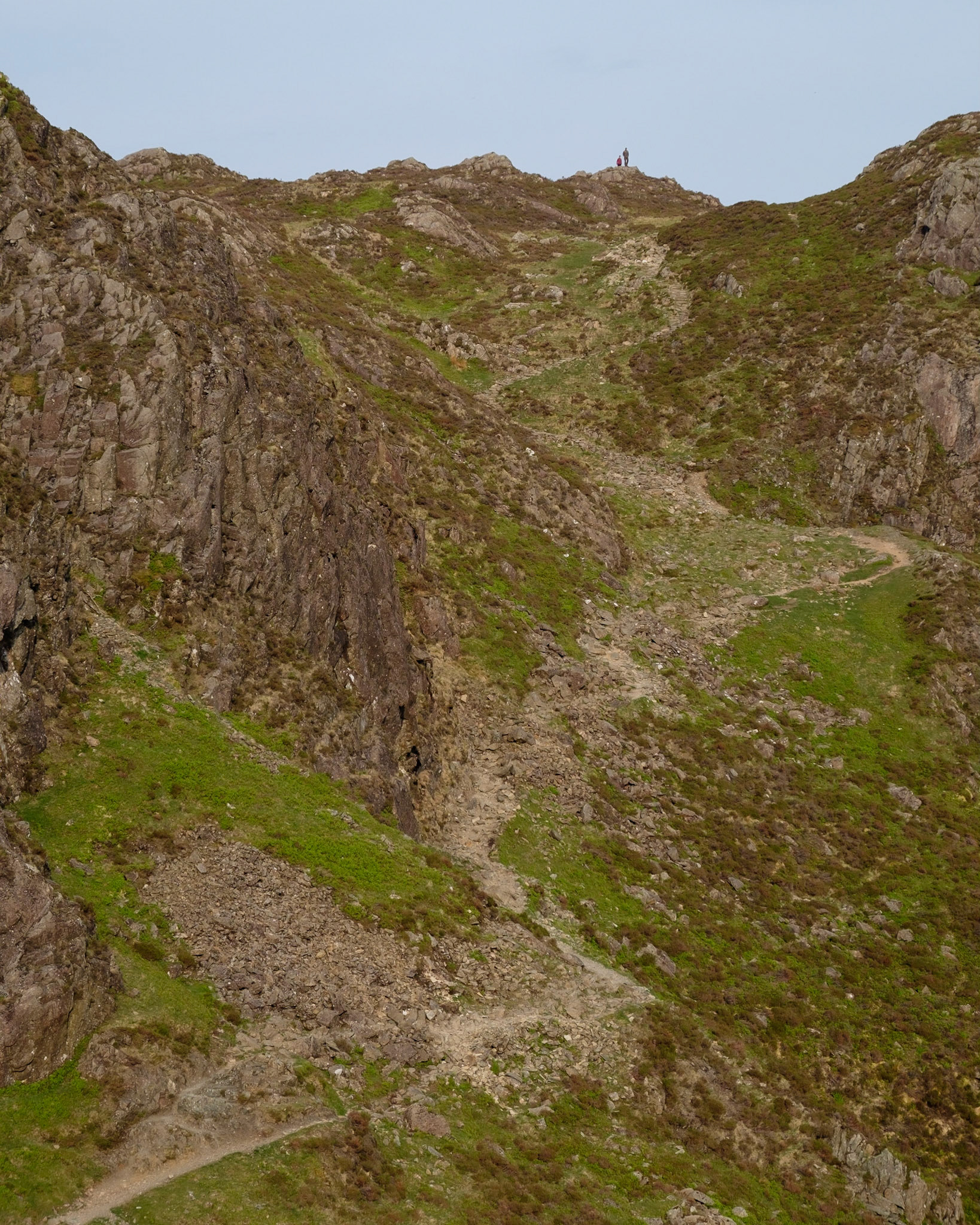 The trail up Hay Stacks from Blackbeck Tarn, Lake District National Park, England.