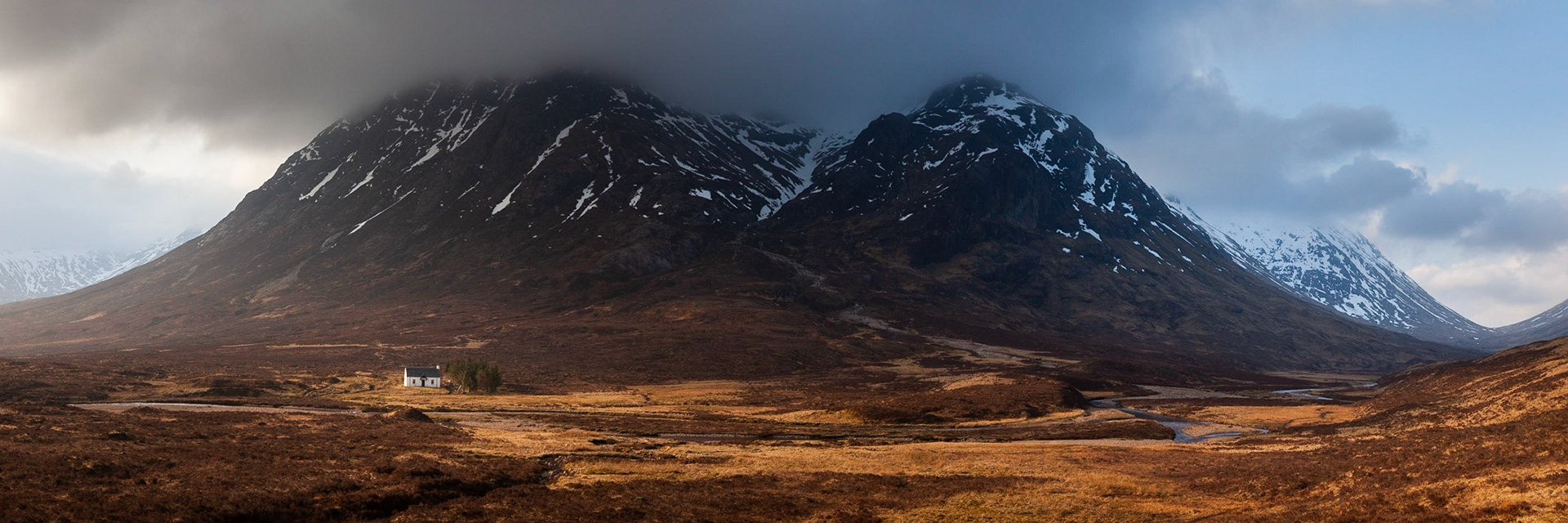 Lagangarbh Cottage at the foot of Buchaille Etive Mor.
