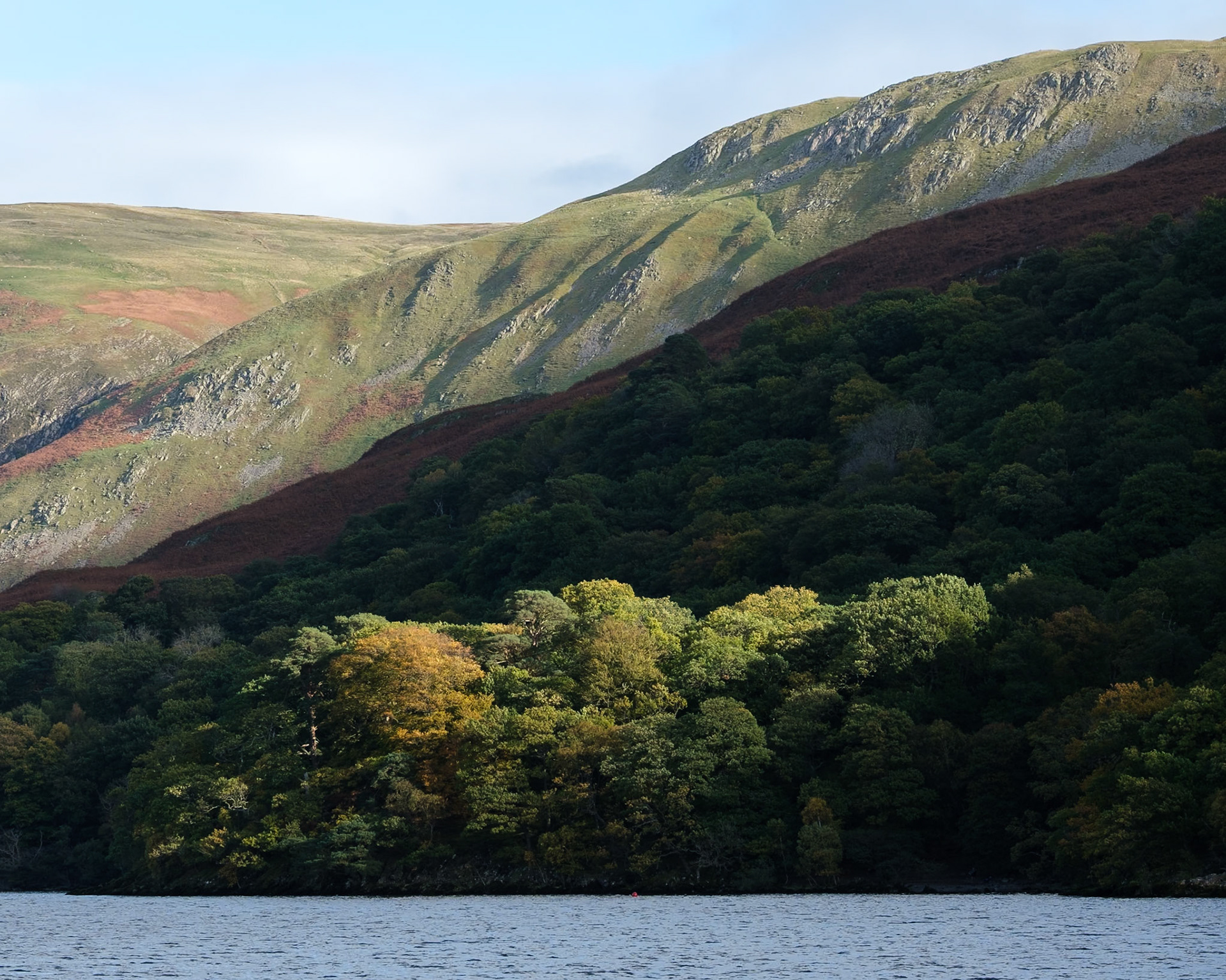 Autumn colours below the fells surrounding Ullswater.