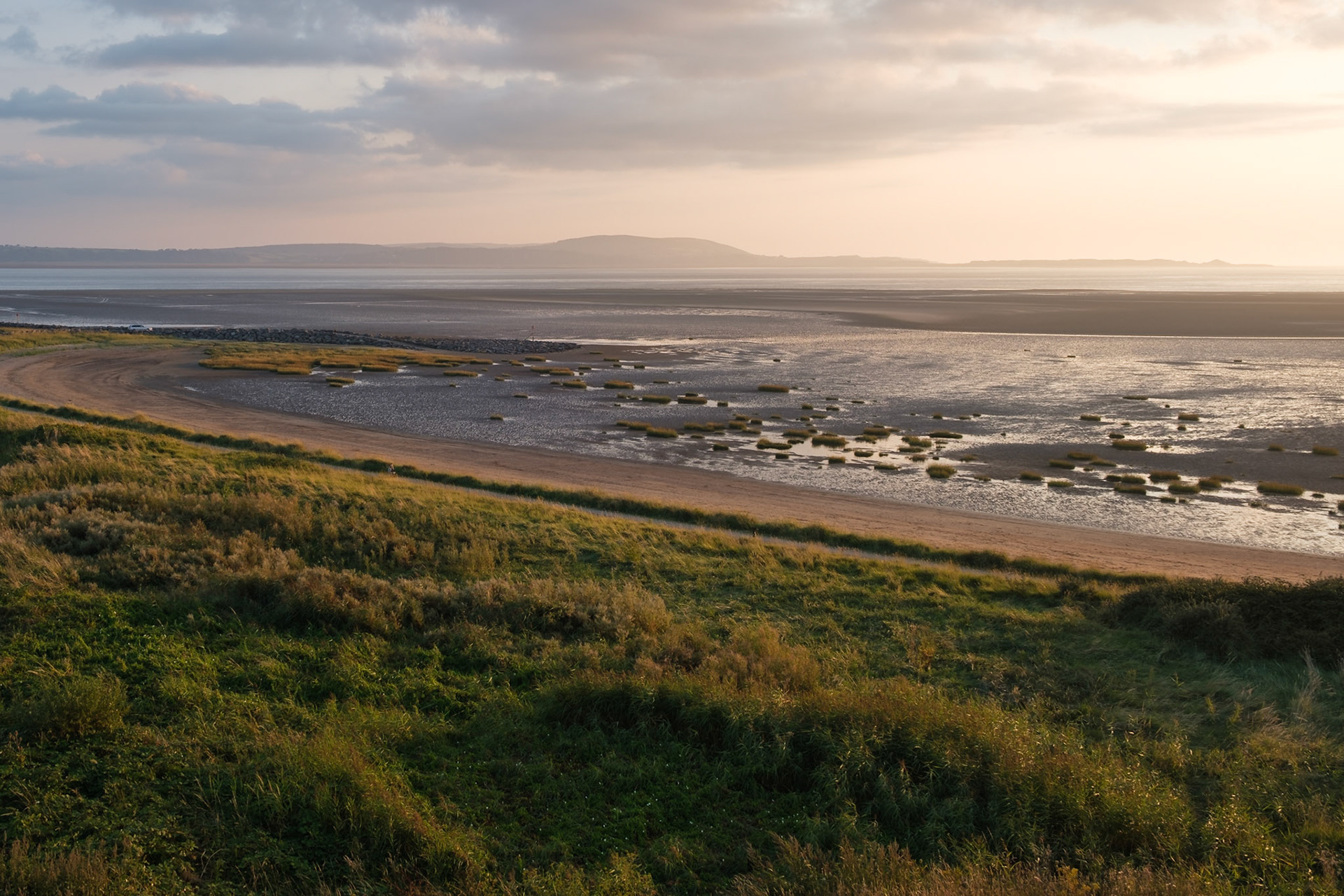 Evening light across the River Loughor estuary from our balcony.