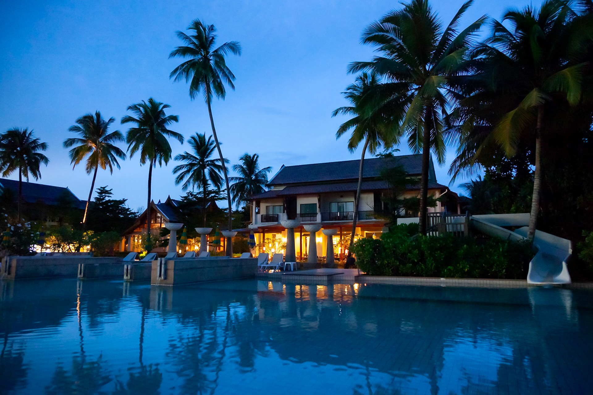 The main pool at Apsara Beachfront Resort, Khao Lak, Thailand.
