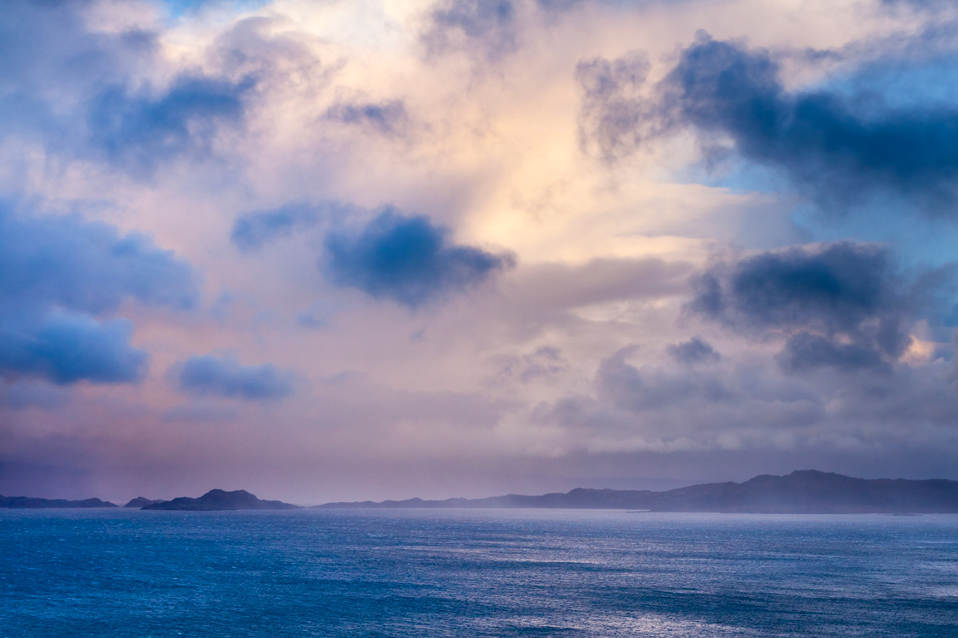 Stormy weather over Raasay from the Isle of Skye, Scotland.