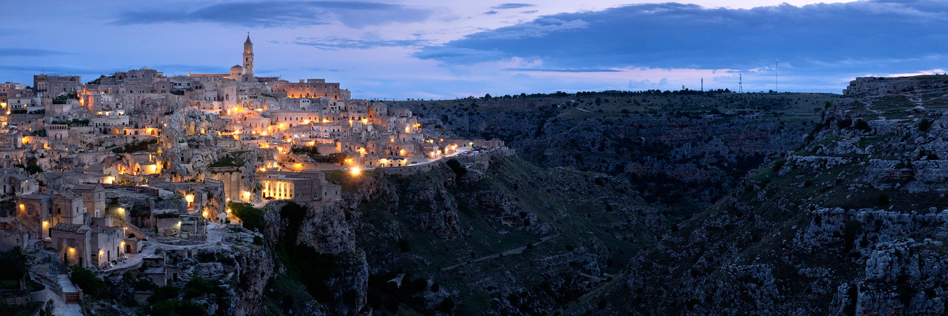 Dawn looking out over Matera.