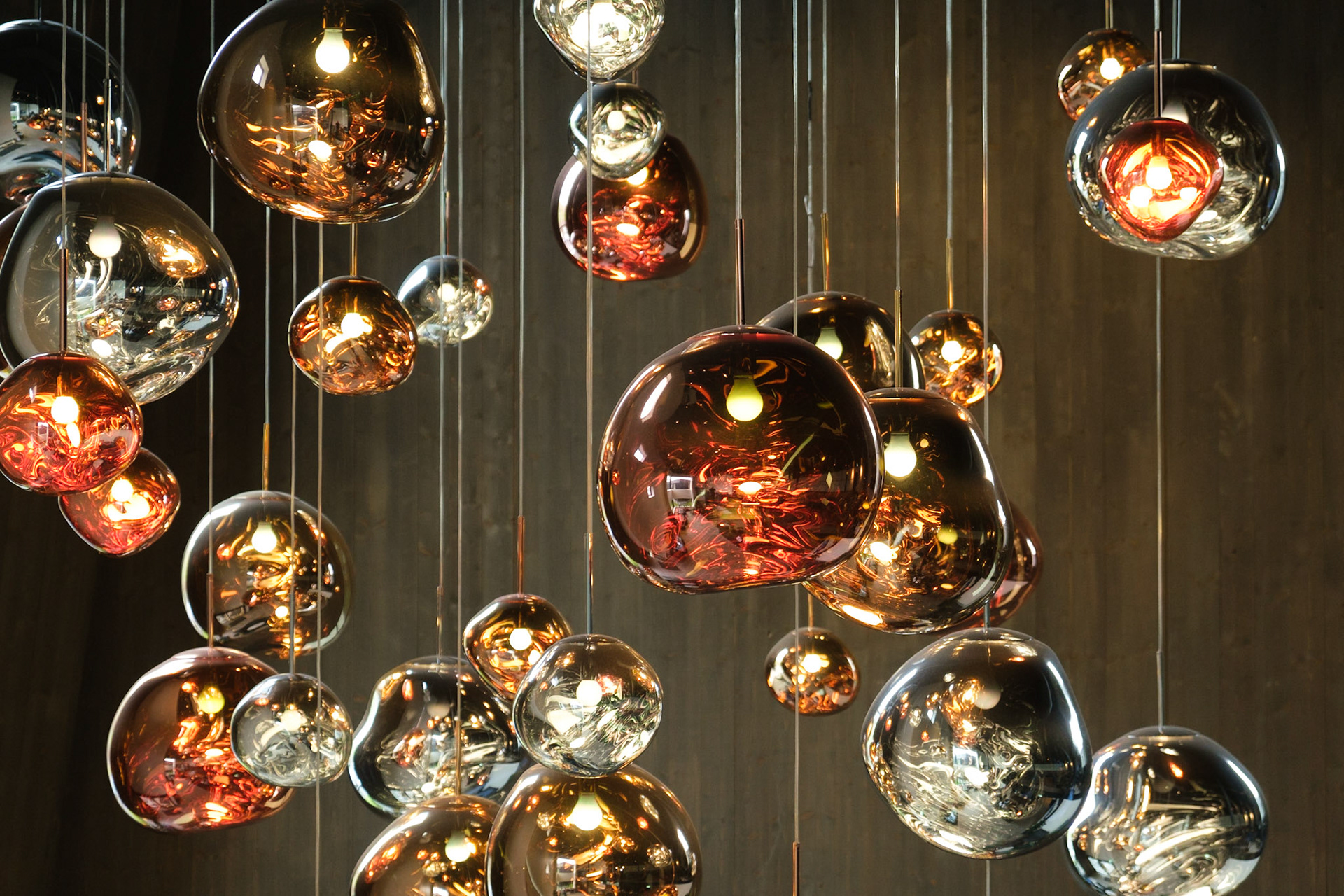 Pretty hanging lights at Fosshotel Glacier Lagoon.