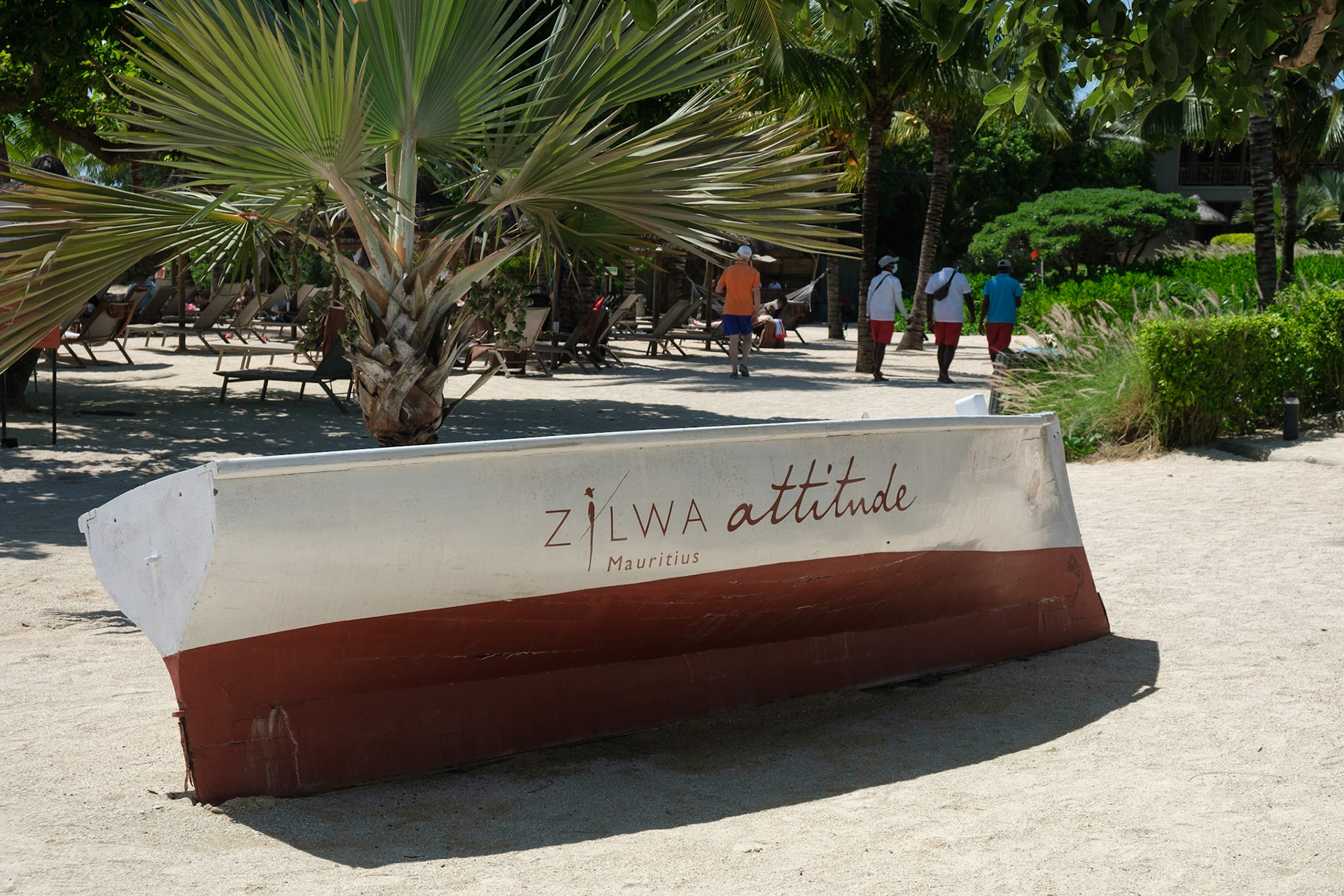 And old fishing boat on the grounds of Zilwa Attitude.