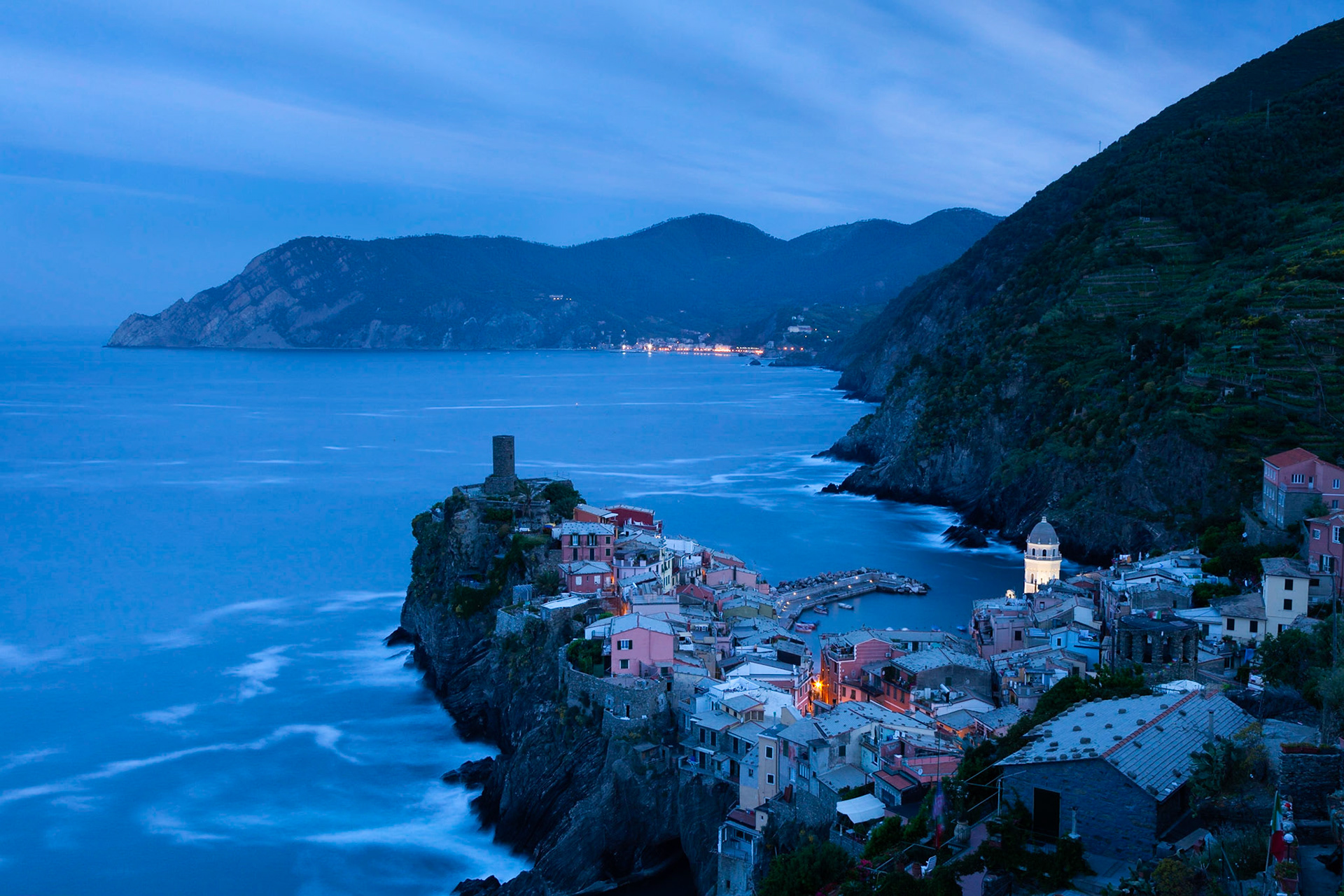 Dawn over Vernazza, Cinque Terra, Liguria, Italy.
