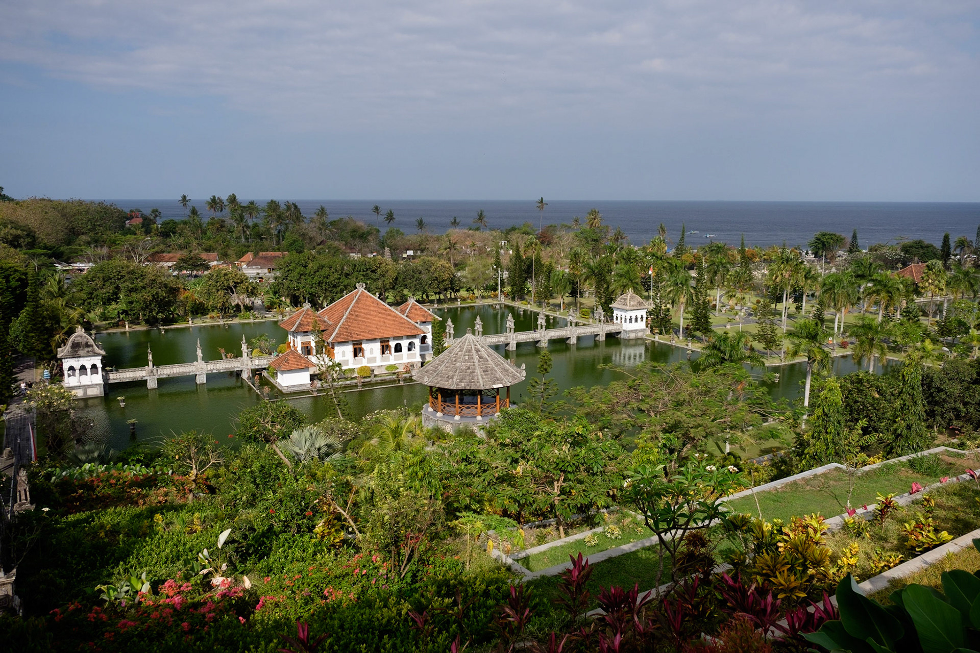Wondeful views out to sea looking over the Ujung Water Palace, Bali, Indonesia.