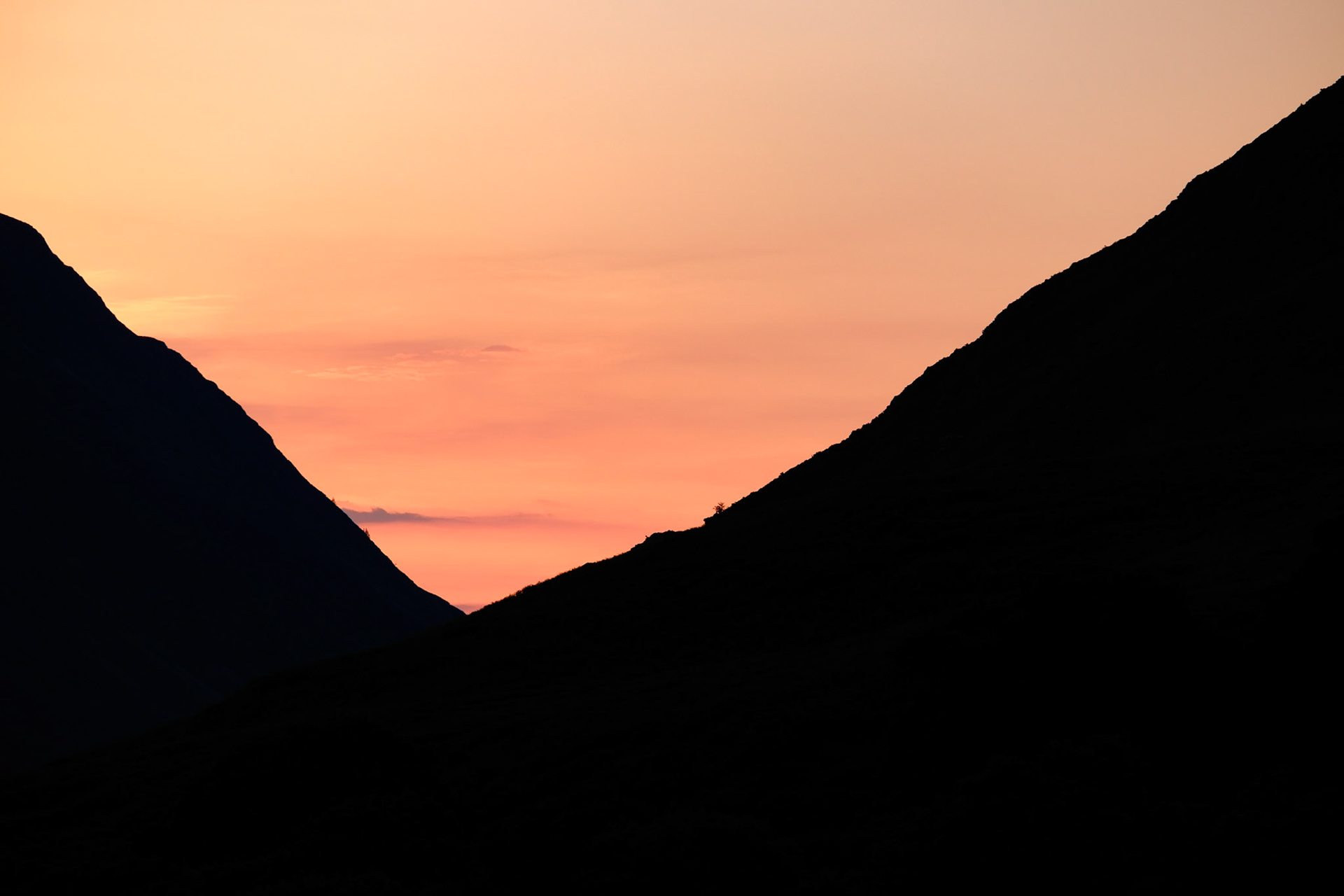Sunset from YHA Buttermere, Lake District National Park, England.