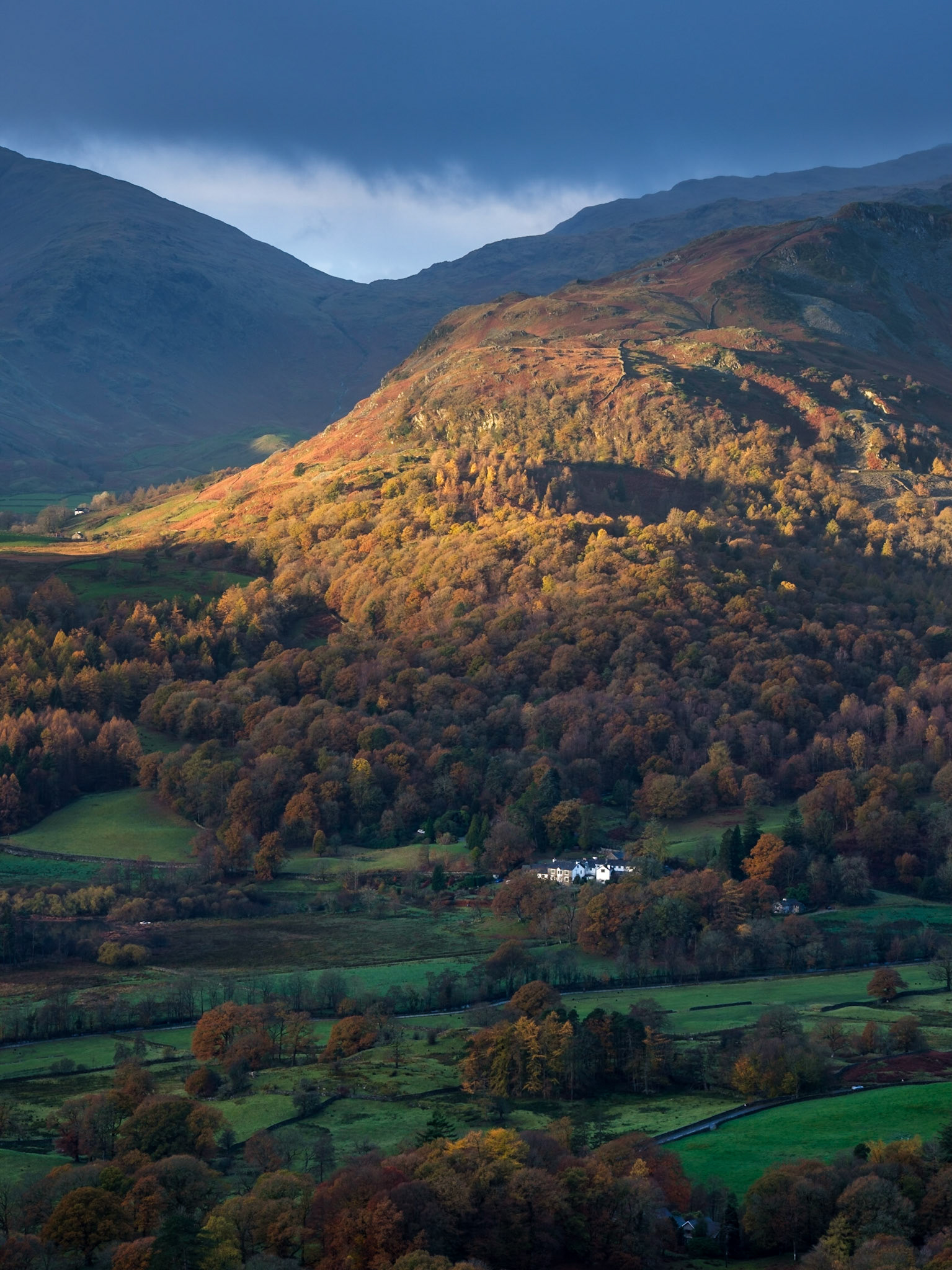 Langdale Valley and Lingmoor Fell, Lake District National Park, England.