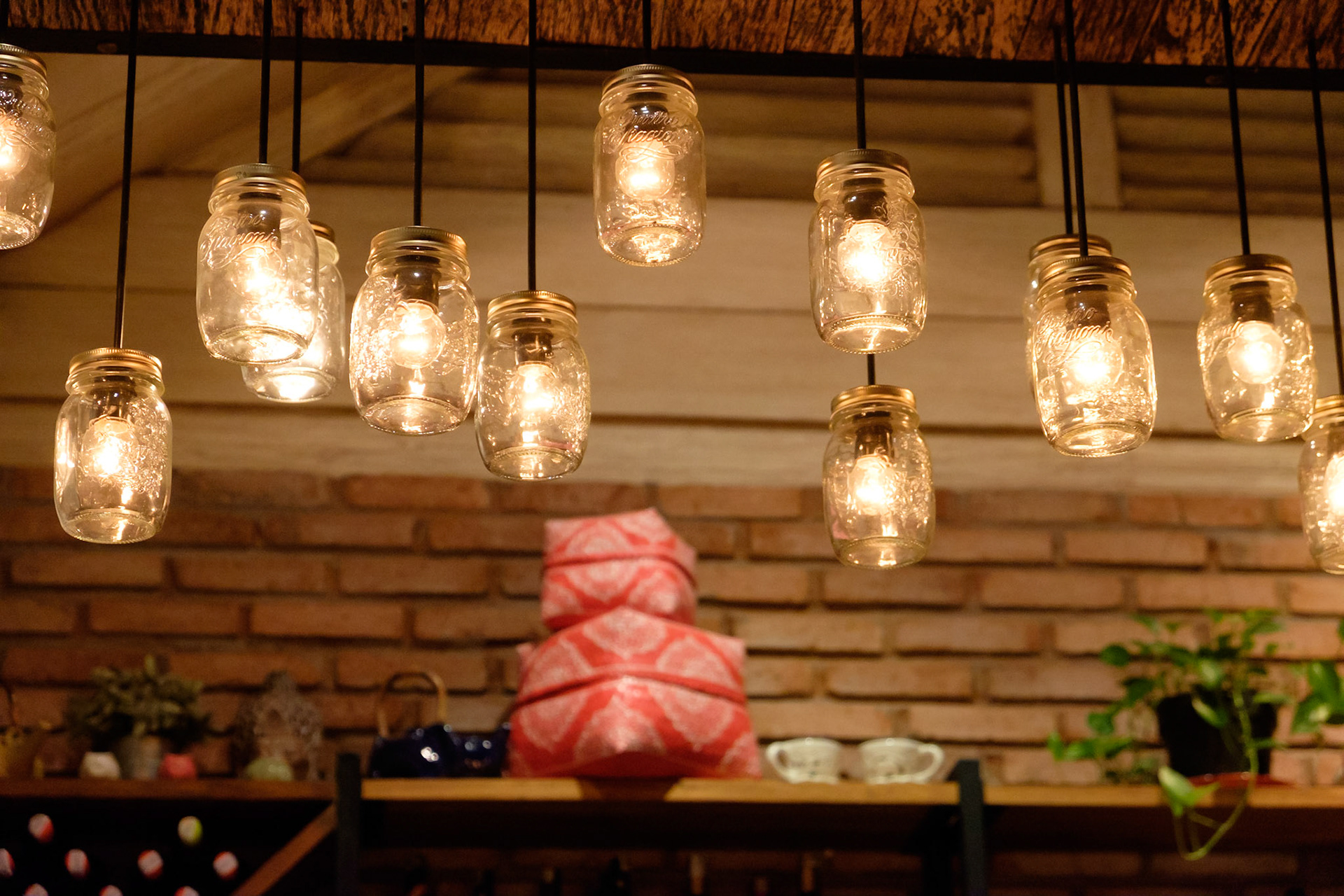 Some pretty glass jar lights at Lilla Warung, a wonderful restaurant in Sanur, Bali, Indonesia.
