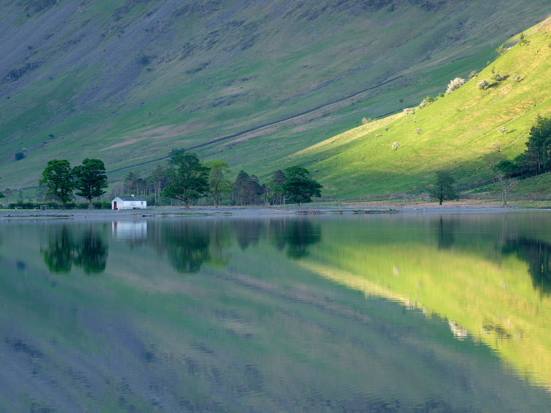 Lake Buttermere Reflections, Lake District National Park, England.