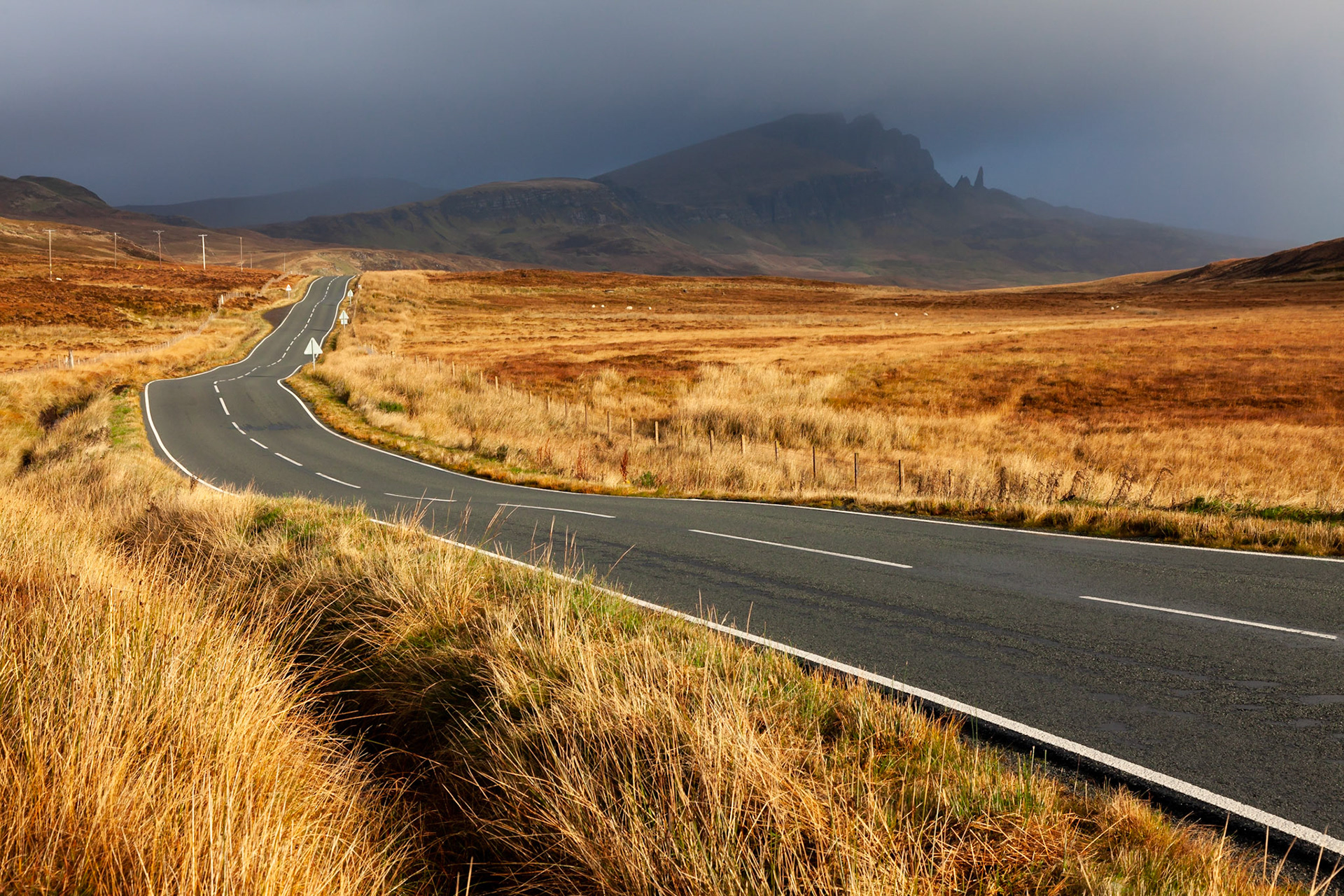 The road to the Old Man of Storr, Isle of Skye, Scotland.