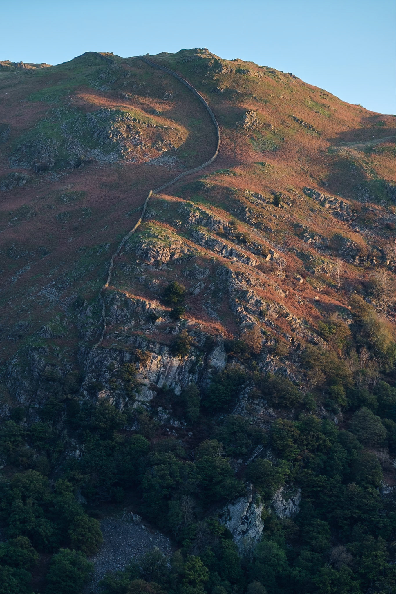 Nab Scar and a drystone wall running up it.