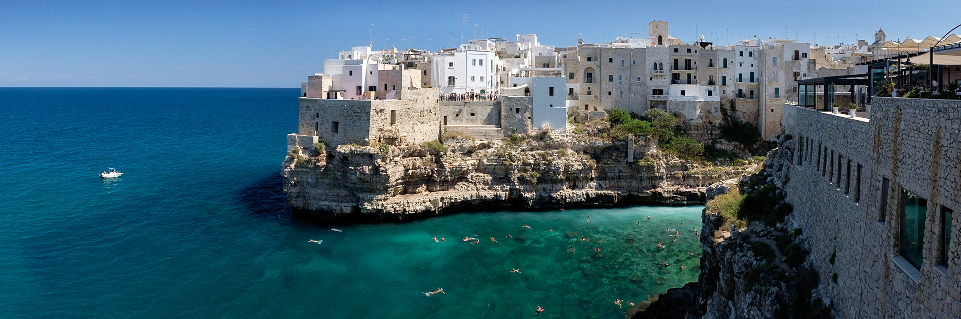 A panorama of Polignano a Mare.