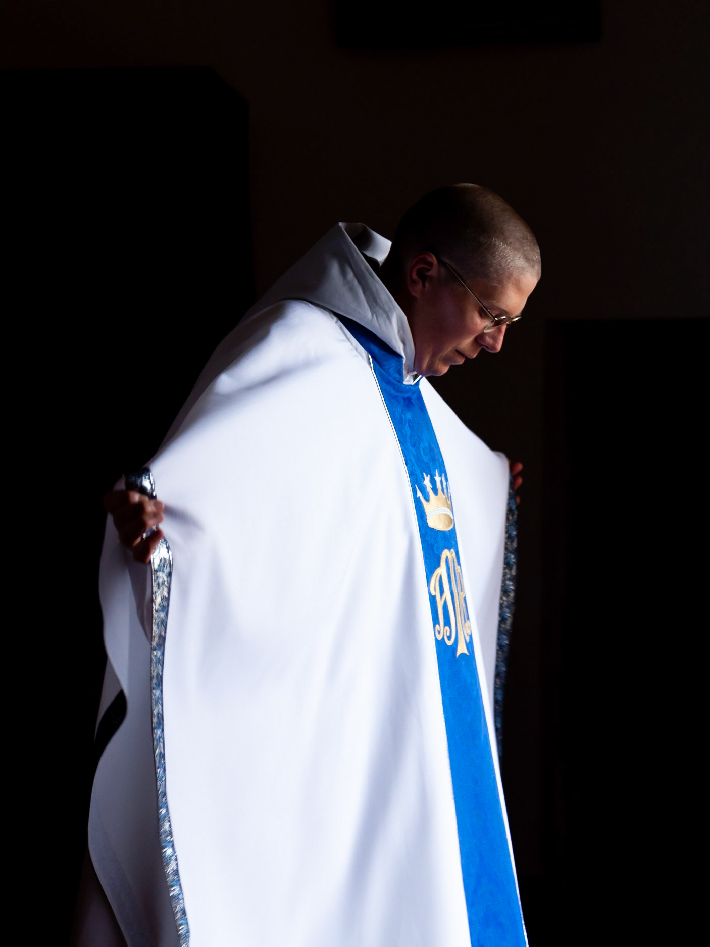 Padre Clementy prepares for a service at St Eutizio Abbey, Preci, Umbria, Italy.
